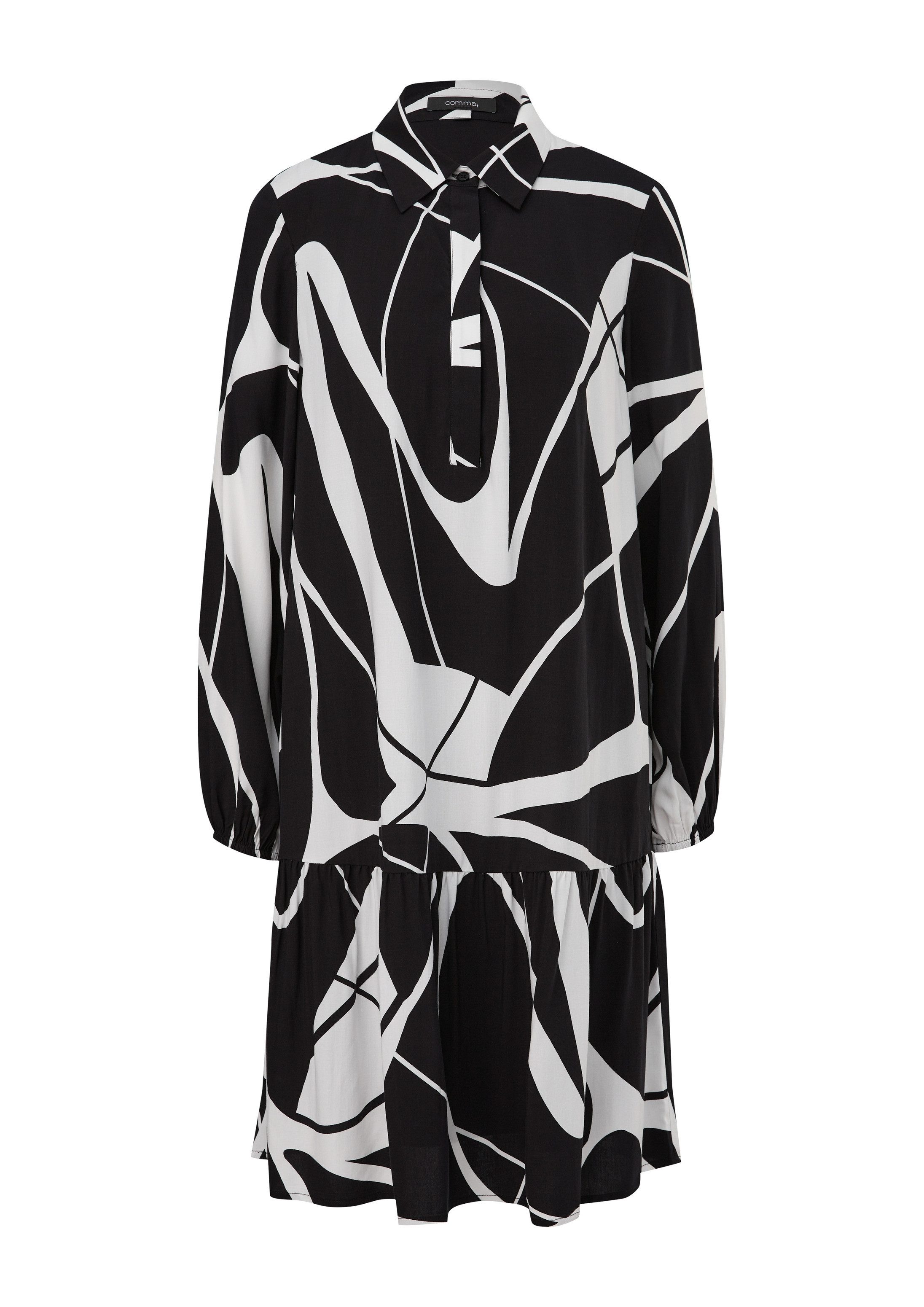 comma Minikleid Kleid Kleid aus Viskose mit All-over-Print