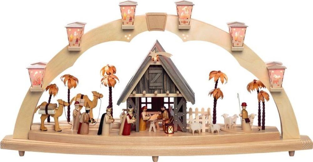 Richard Glaesser Schwibbogen Lichterbogen Heilige Familie, Christi Geburt, elektrisch