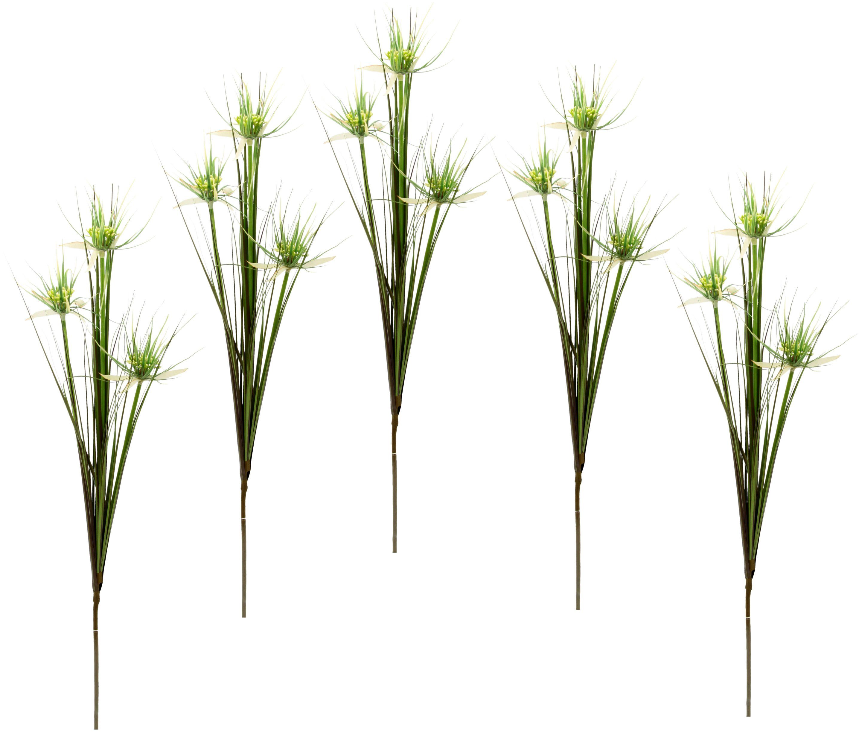 Höhe Kunstblume grün Papyruszweig, 87 cm, Set 5er I.GE.A.,