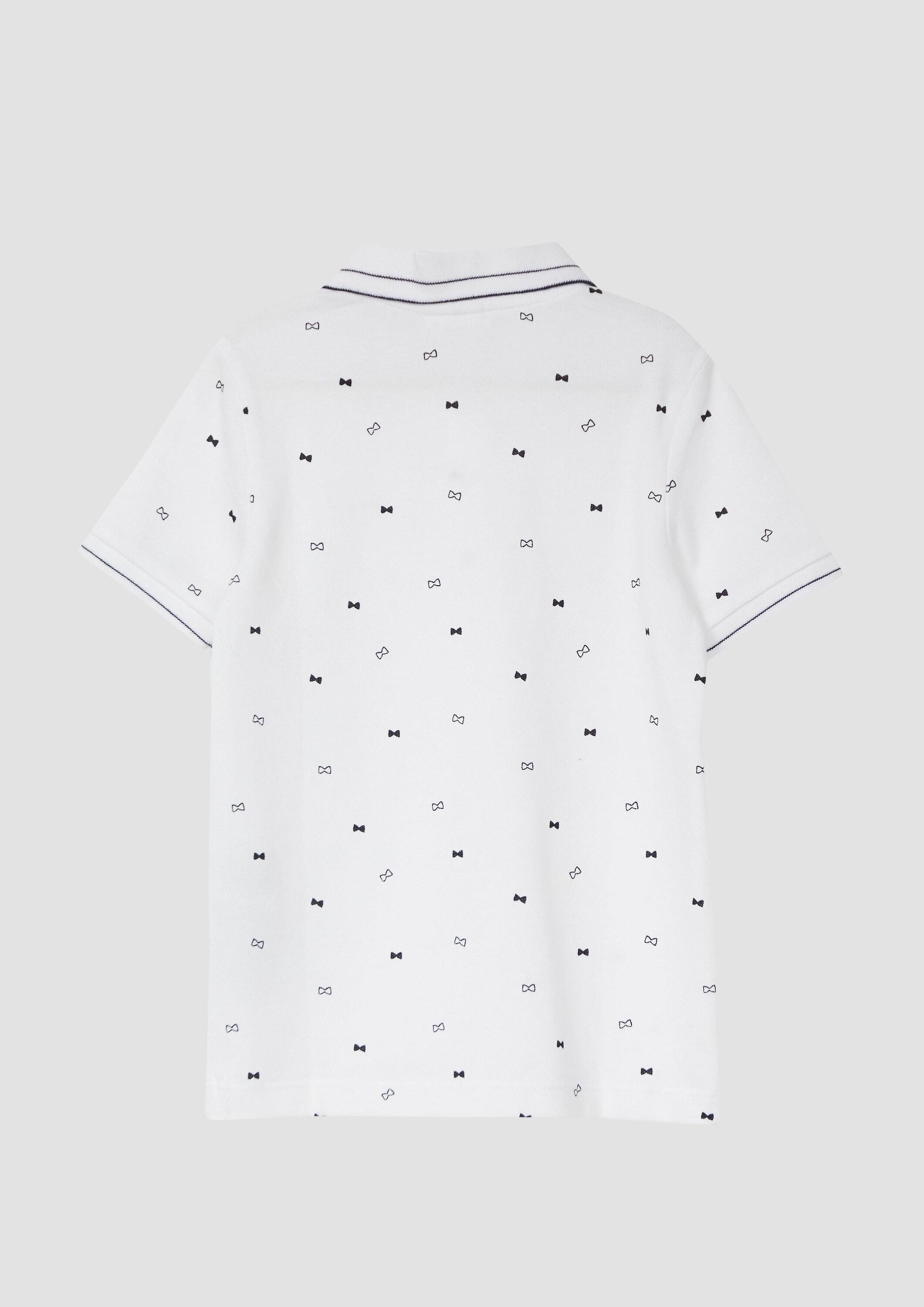 s.Oliver Kurzarmshirt Polo-Shirt Gemustertes Poloshirt aus Piqué