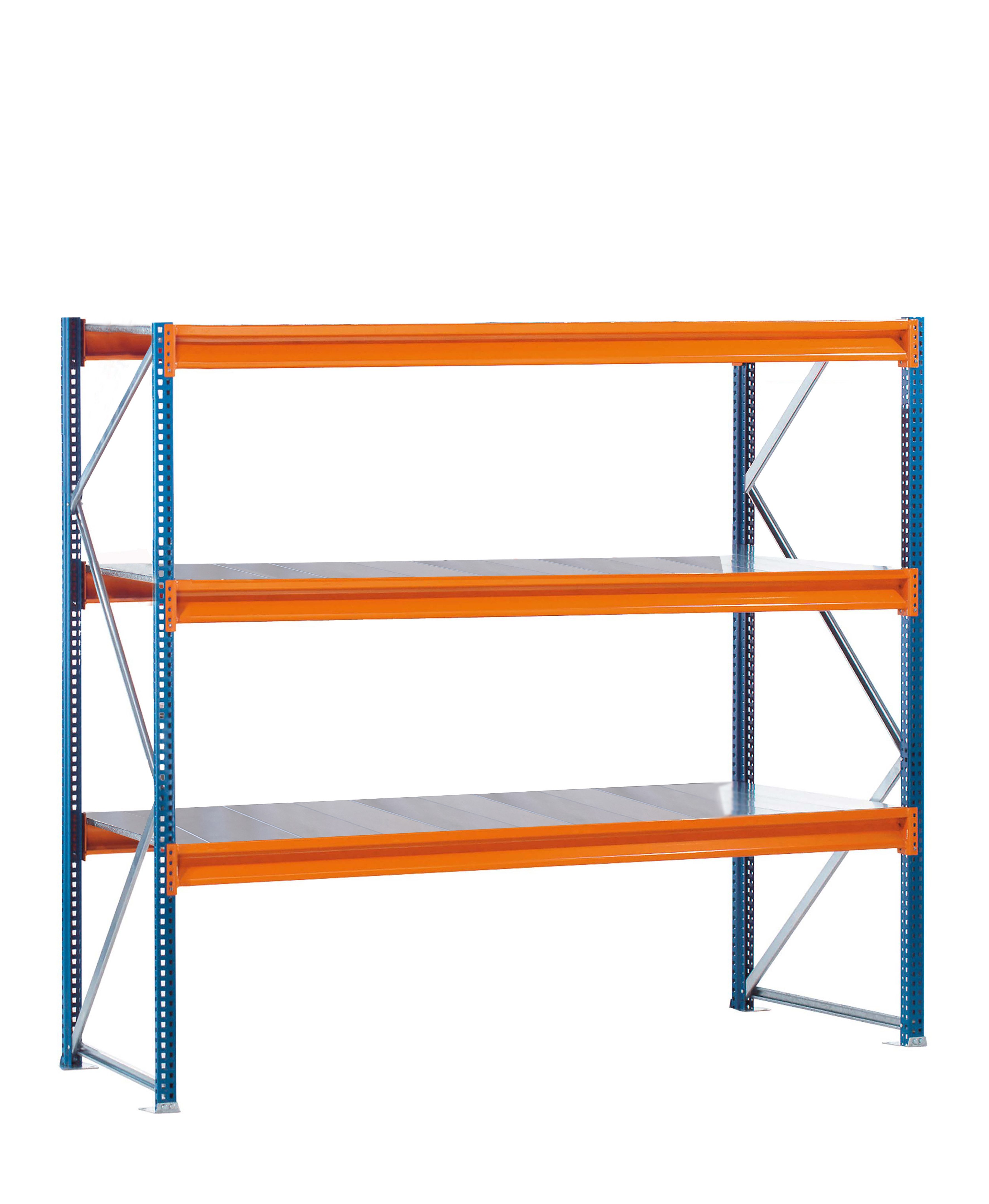 Steckregal Weitspannregal mit Stahlpaneelen W 100, 2000 x 2500 x 600 mm