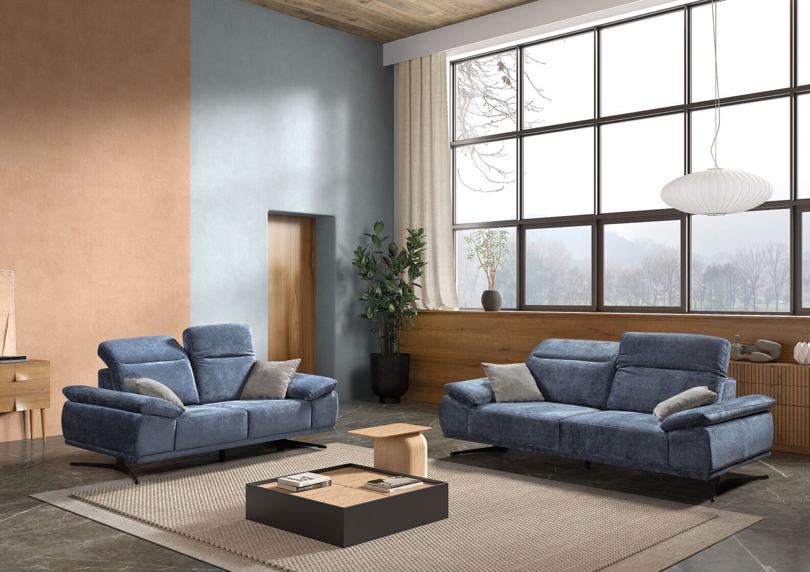 Modernes Verstellbare Lara 3-3-1 Chesterfield-Sofa Chesterfield Möbeldreams Rückenlehne Sofa-Set