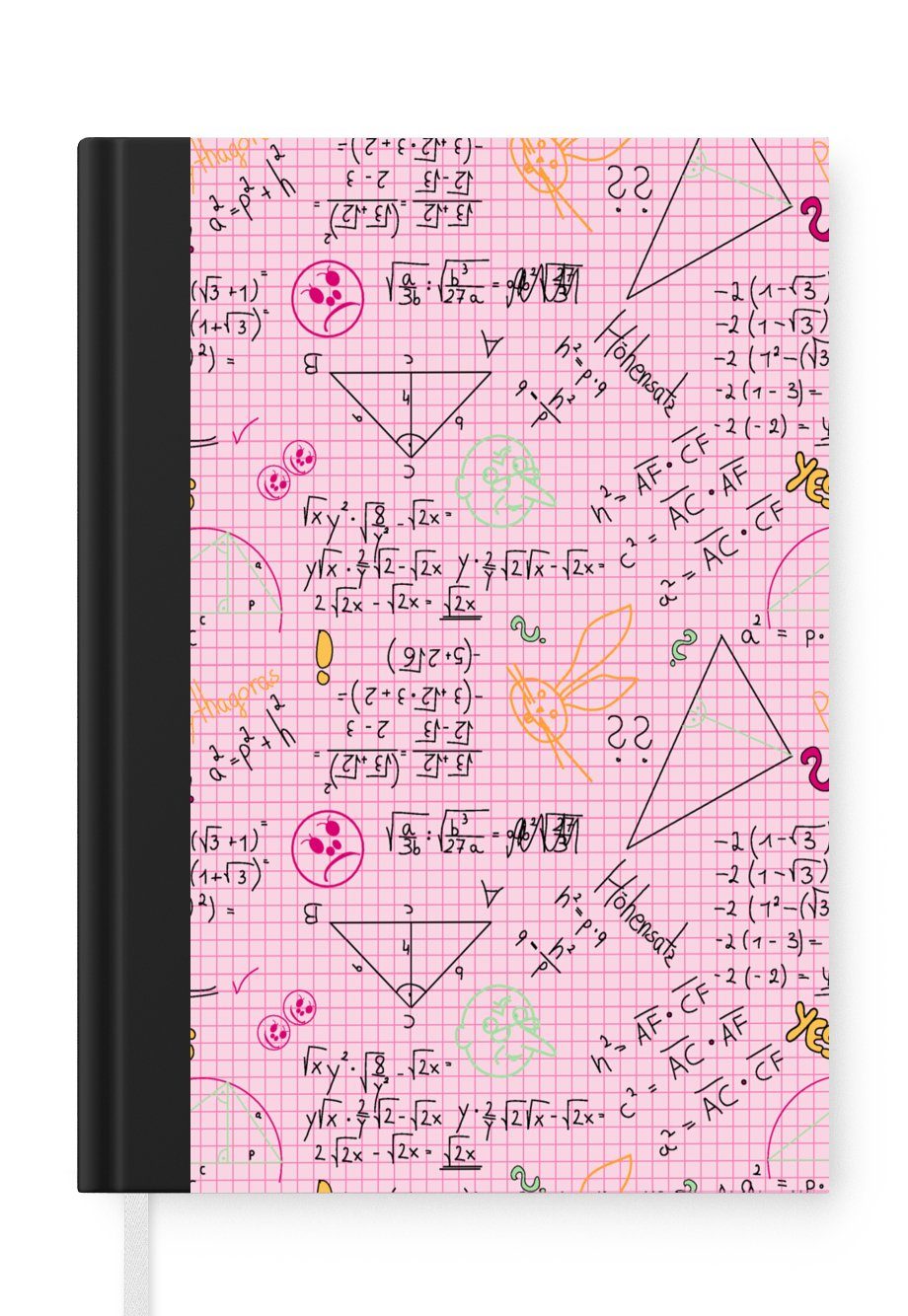 MuchoWow Notizbuch Mathematik - Kritzelei - Geometrie - Regenbogen - Muster, Journal, Merkzettel, Tagebuch, Notizheft, A5, 98 Seiten, Haushaltsbuch