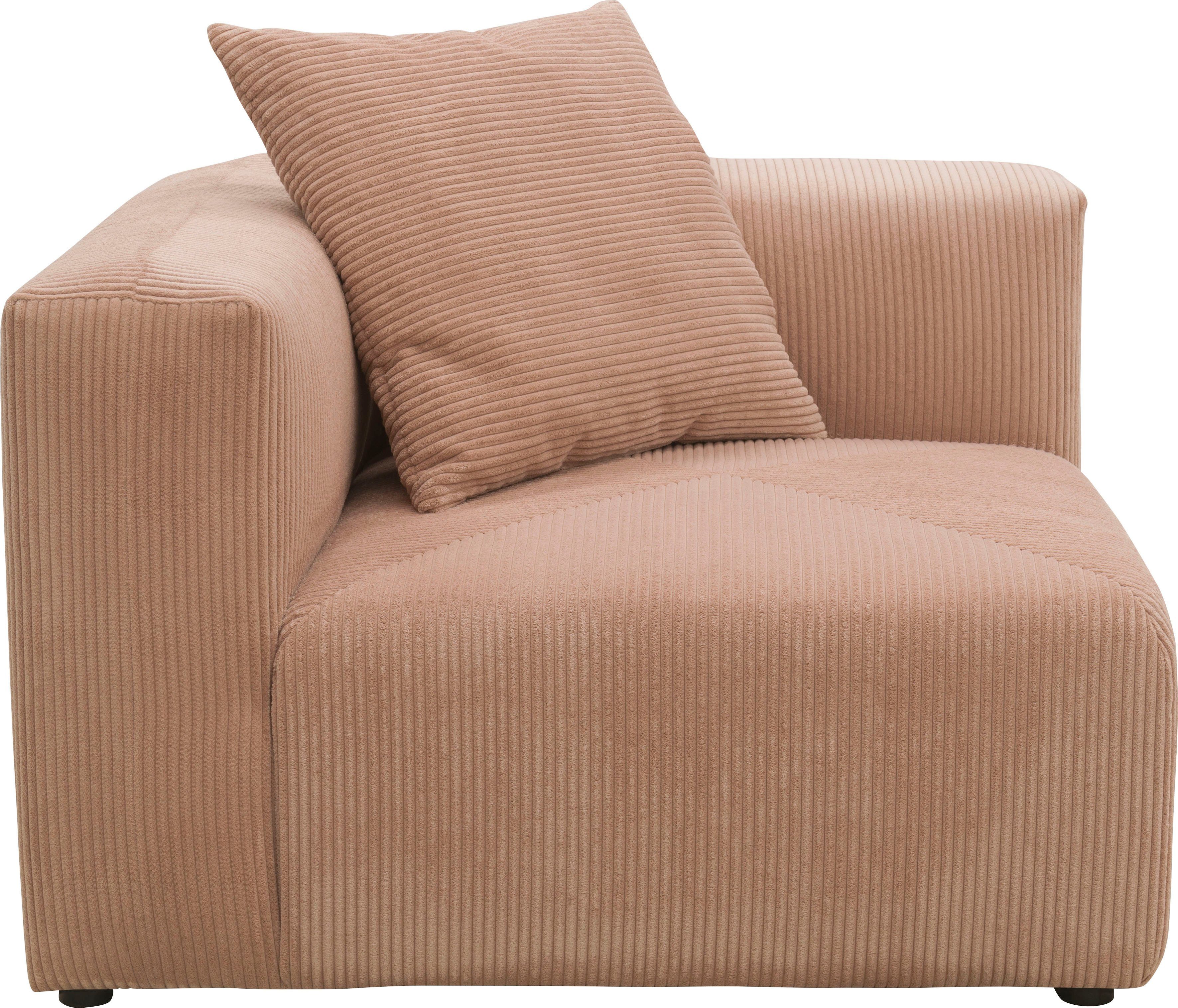 RAUM.ID Sofa-Eckelement Gerrid, Cord-Bezug, einzeln stellbar rose Modul-Eckelement, auch