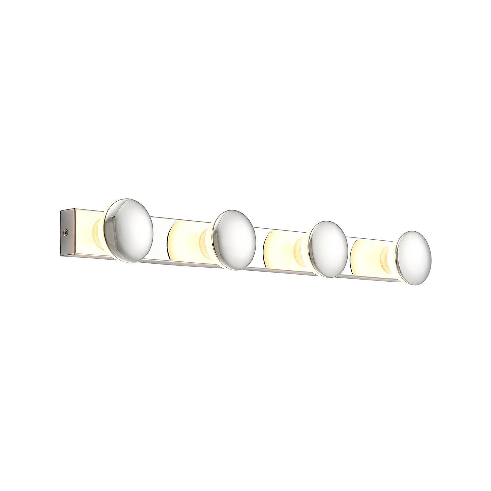 Lindby Wandleuchte Sanscho, LED, Metall, Chrom Farbwechsel warmweiß / tageslicht IP44, 4 x 5 W LED, Farbwechsel warmweiß / tageslicht