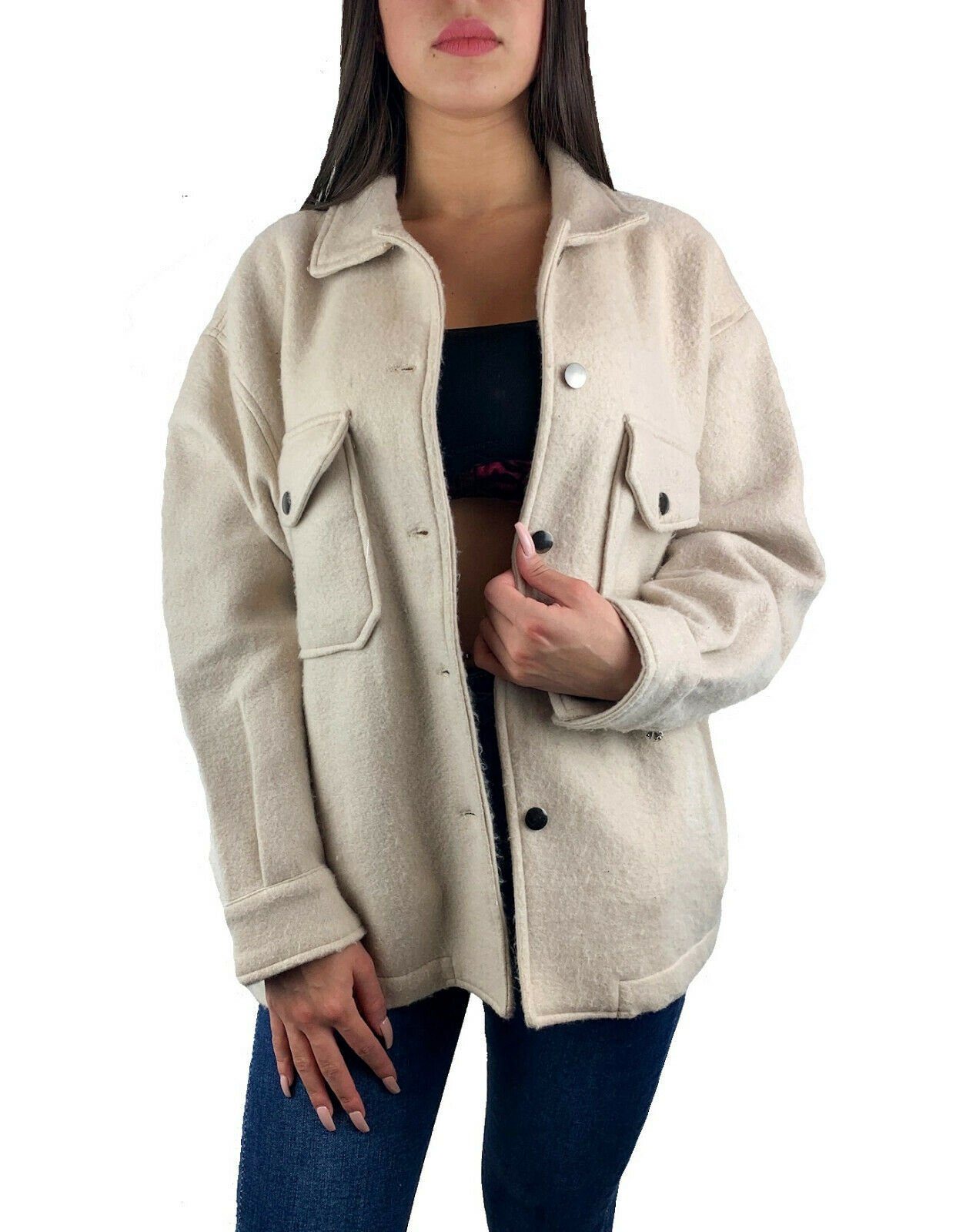 Worldclassca Flanellhemd Worldclassca Damen Oversized Bluse Hemdjacke Holzfällerhemd Langarm