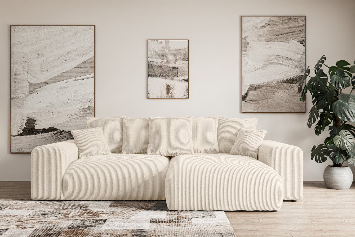 ALTDECOR Ecksofa ESKAR-L, Couch mit Schlaffunktion, Wohnzimmer - Wohnlandschaft, Corner Sofa Bett Eckcouch Couch L-Form Schlafcouch Ausziehbar