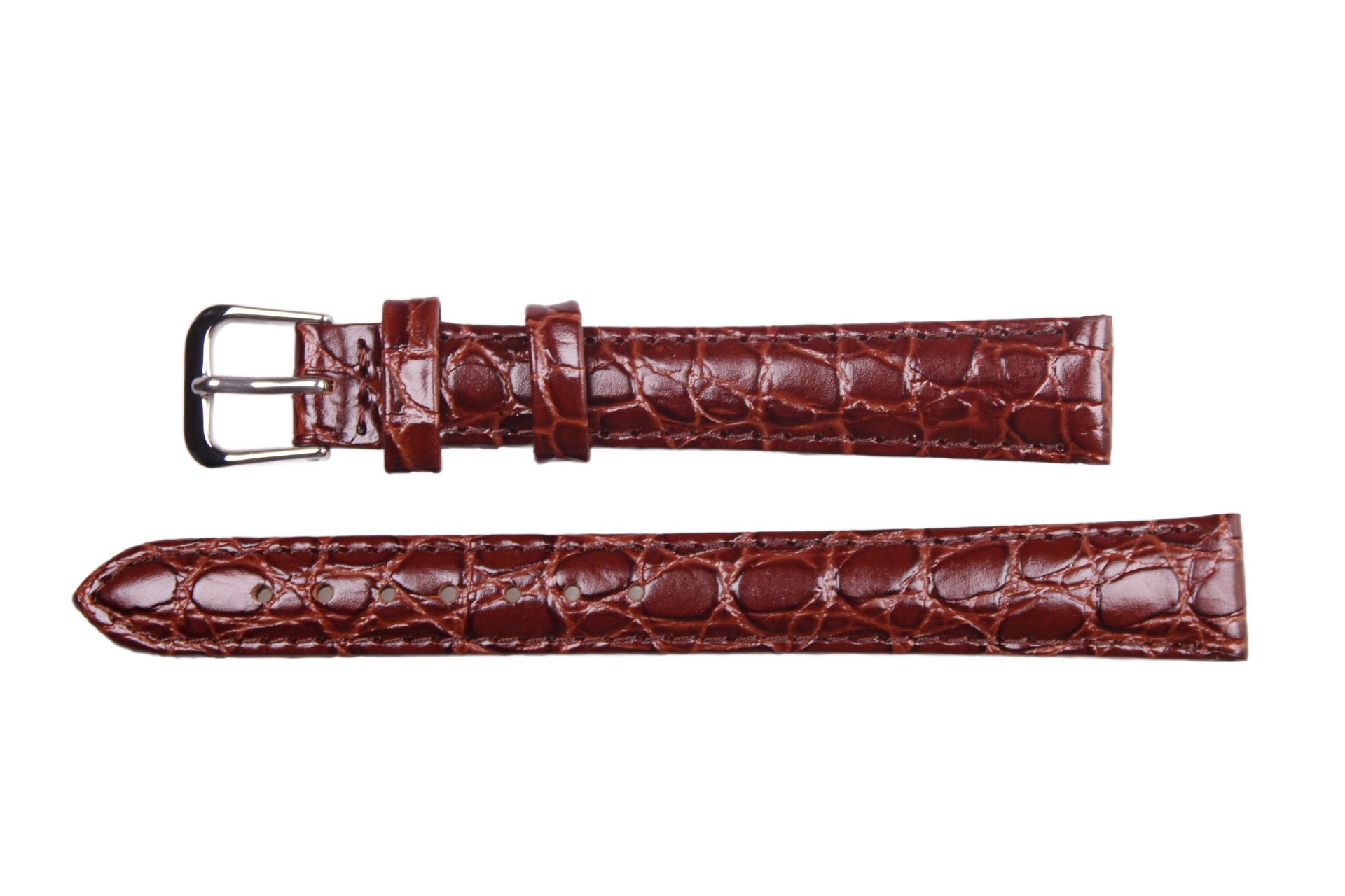 Eichmüller Uhrenring Uhrenband aus Leder in Dunkelbraun 16 mm, (2-tlg), Echt Leder