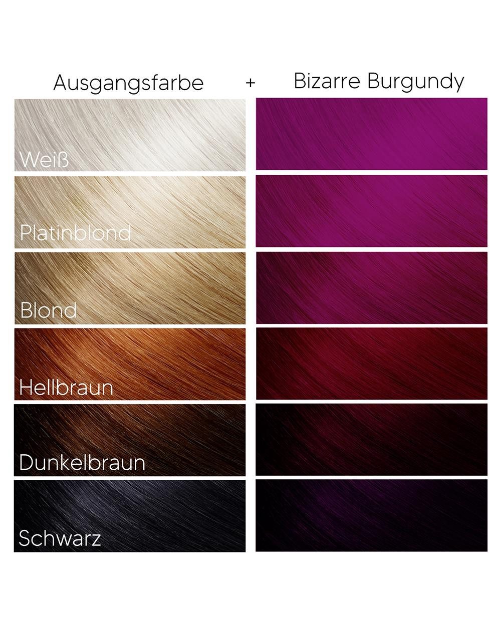 Haartönung Headshot Haartönung vegane Haarfarbe Bizarre Burgundy 150 ml, Packung, Chemikalien