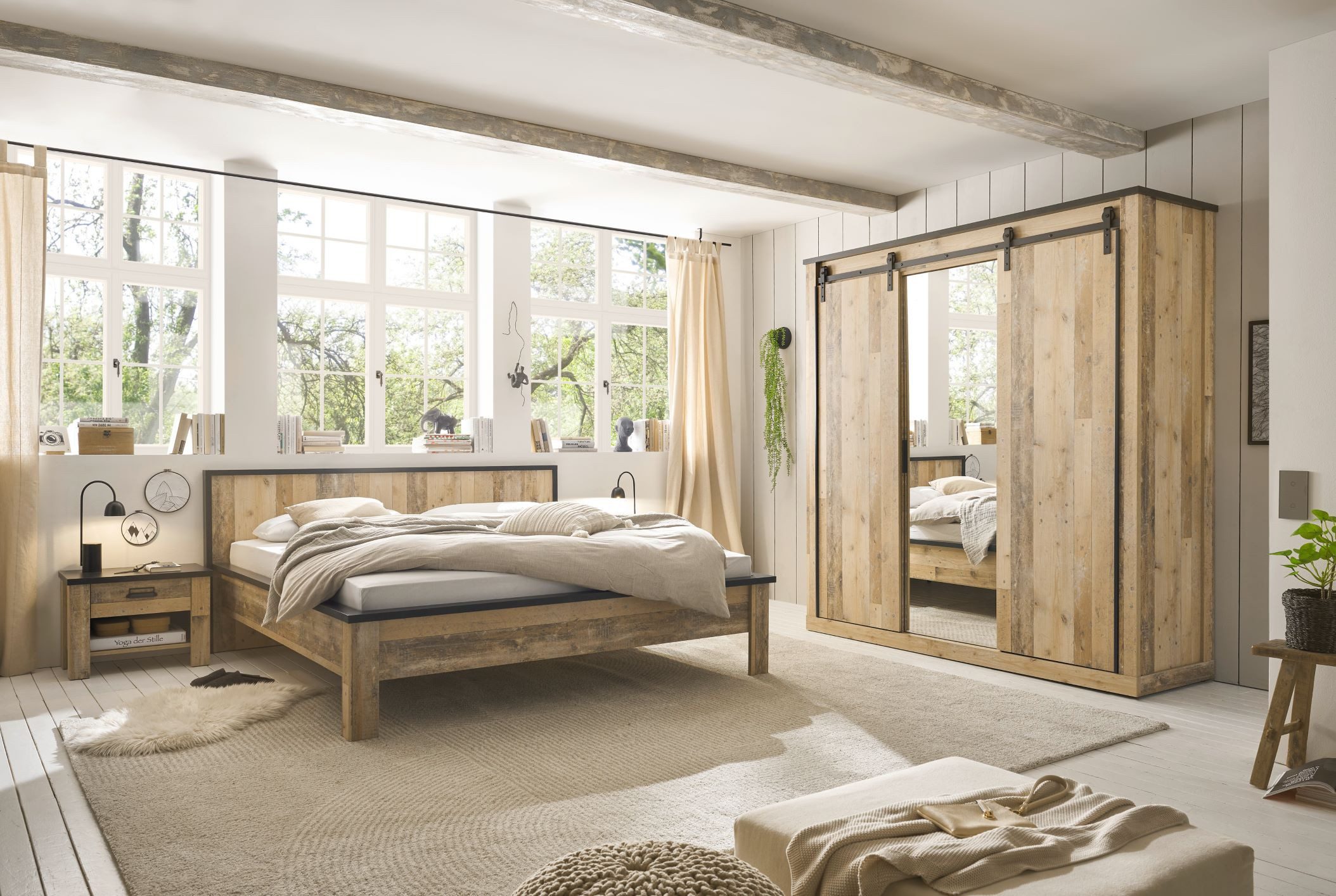 99rooms Schlafzimmer-Set Woodsher, (Set (4-St), Komplett Schlafzimmer), mit viel Stauraum, Soft-Close-Funktion, ohne Matratze & Lattenrost