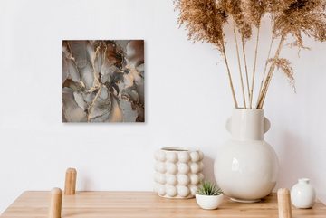 OneMillionCanvasses® Leinwandbild Grau - Gold - Marmor, (1 St), Leinwand Bilder für Wohnzimmer Schlafzimmer