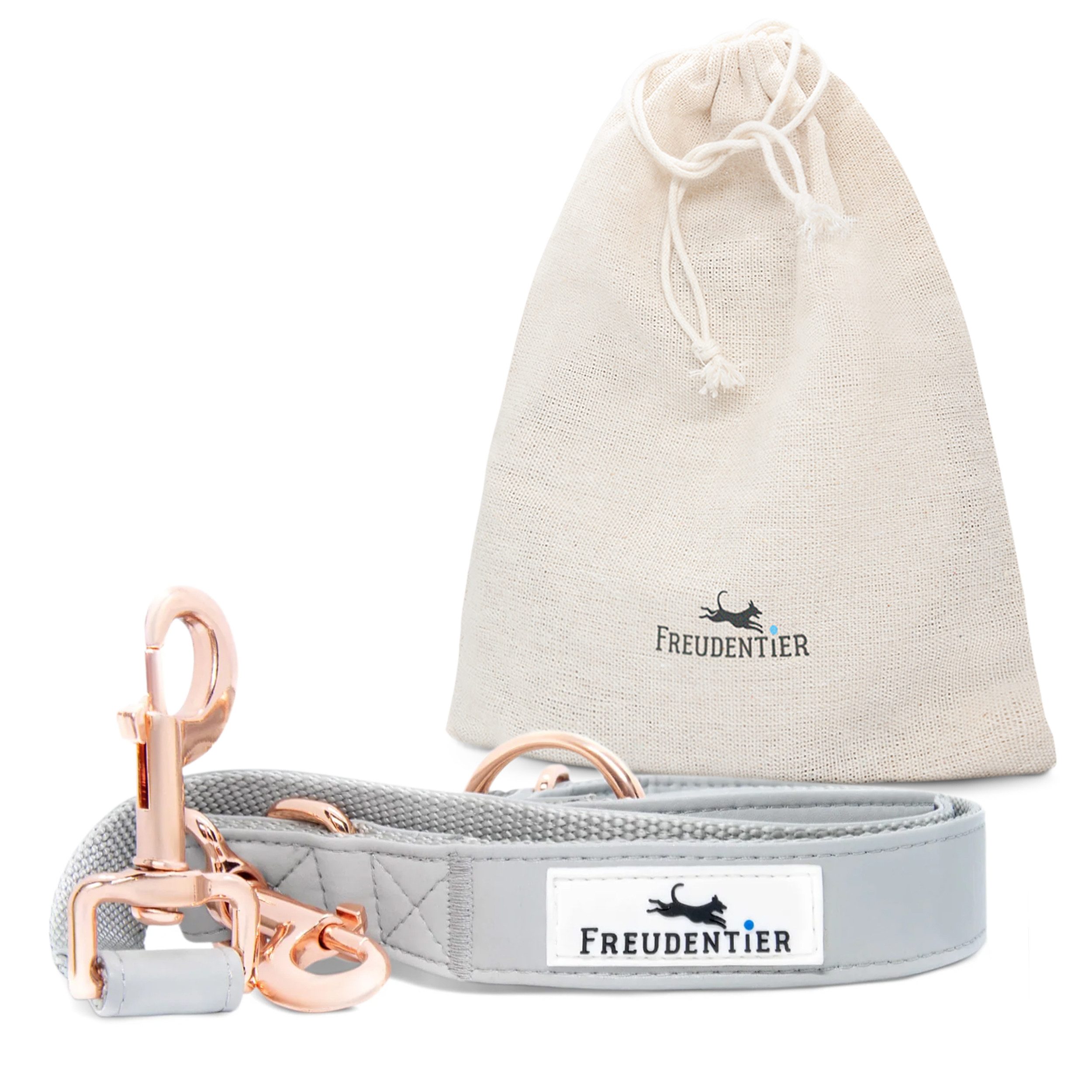 Freudentier Hundeleine aus veganem Leder, 3-fach verstellbar, Hyde Park Kollektion 2.0