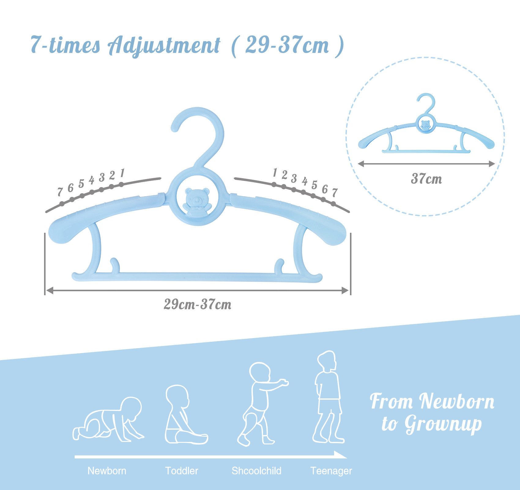 ElitVita Kleiderbügel Ausziehbare Babykleiderbügel, 29-37 cm, günstig online kaufen