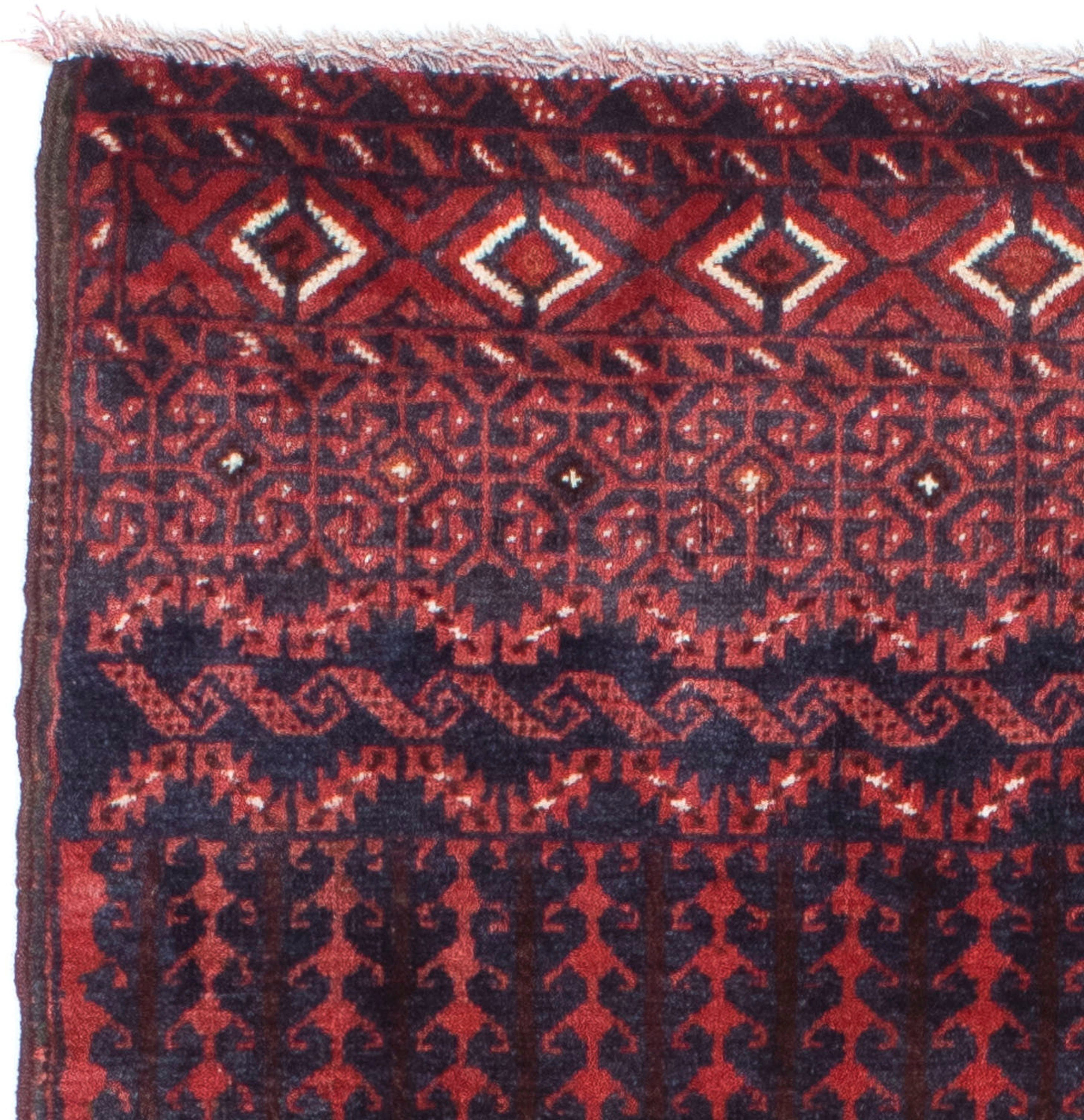Orientteppich Belutsch - morgenland, x rechteckig, 147 83 Wohnzimmer, rot, Höhe: Zertifikat cm - mit Handgeknüpft, 8 mm, Einzelstück