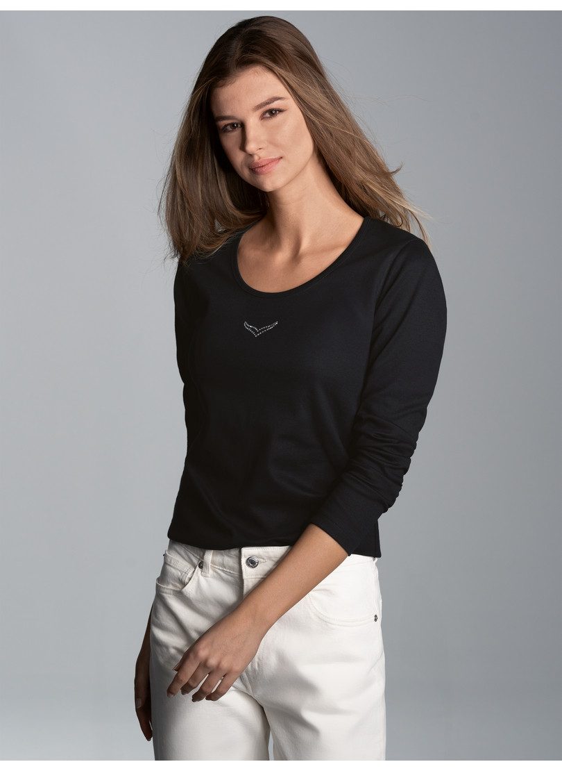 Trigema Longsleeve TRIGEMA Langarmshirt mit Kristallsteinen günstig online kaufen