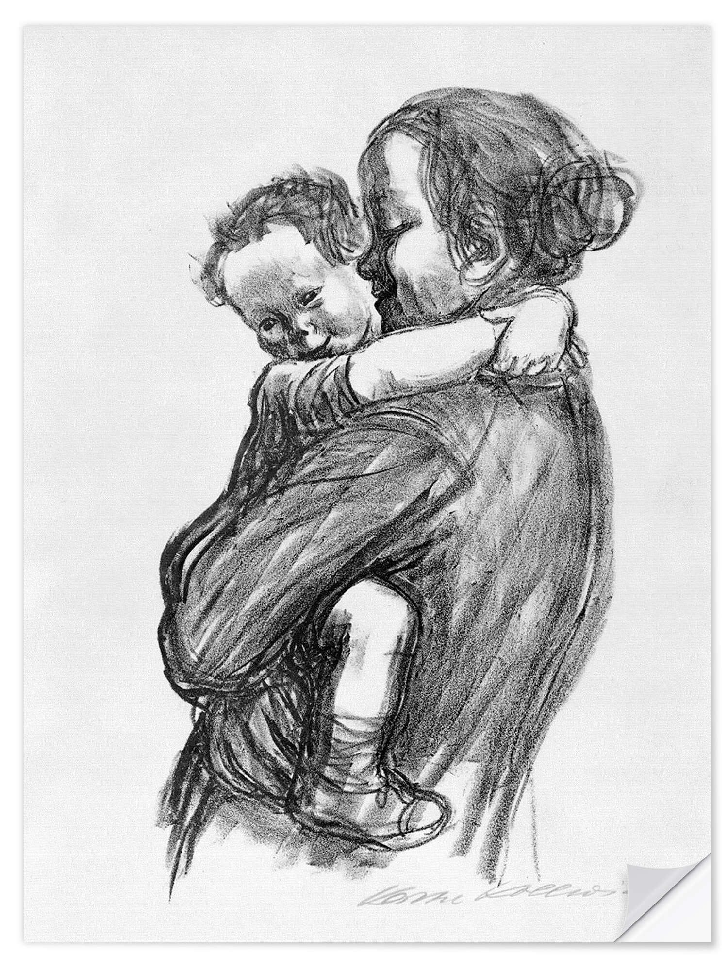 Posterlounge Wandfolie Käthe Kollwitz, Mutter mit Kind, Malerei