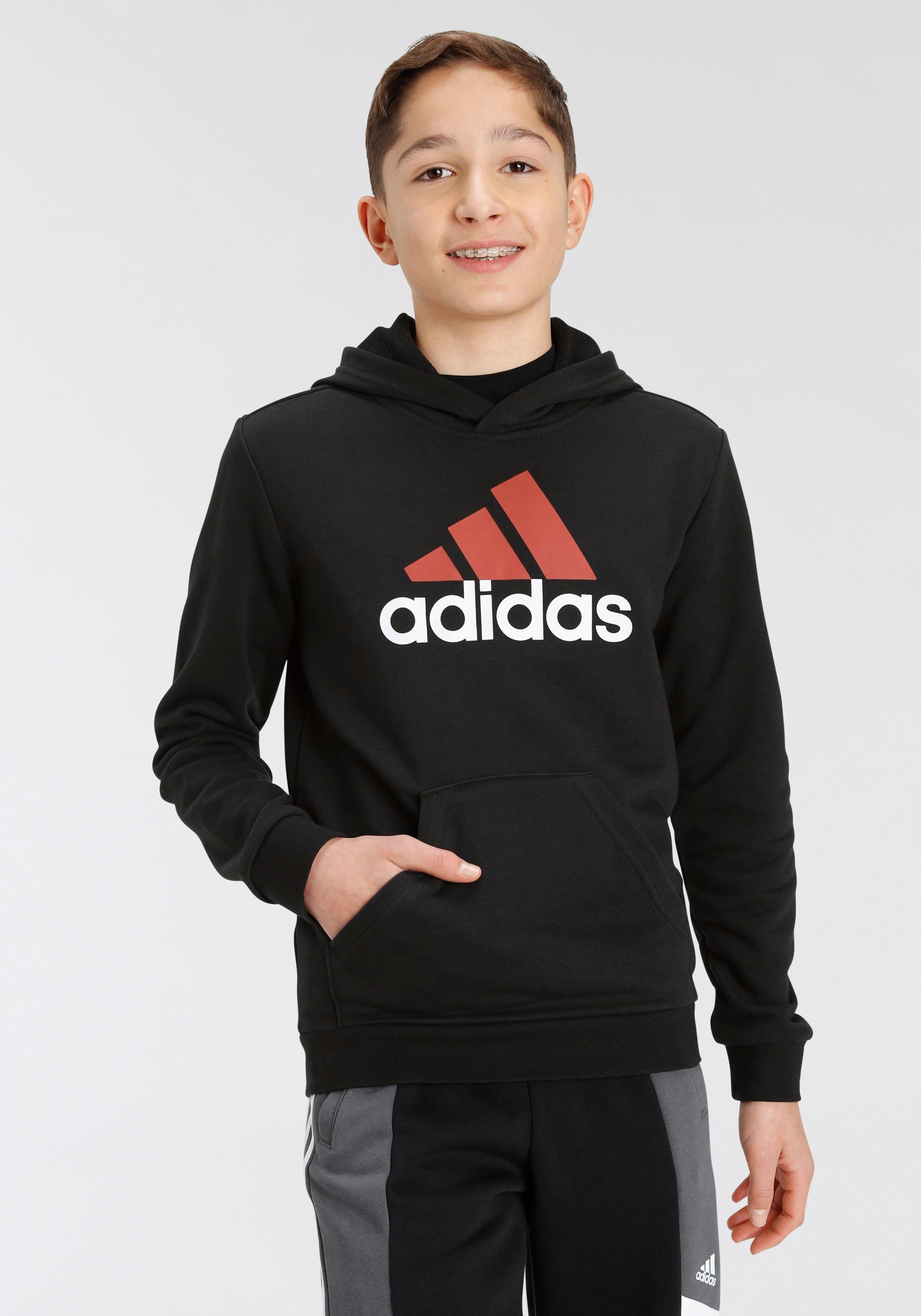 adidas Sportswear Sweatshirt U BL 2 HOODIE Black / Better Scarlet / White