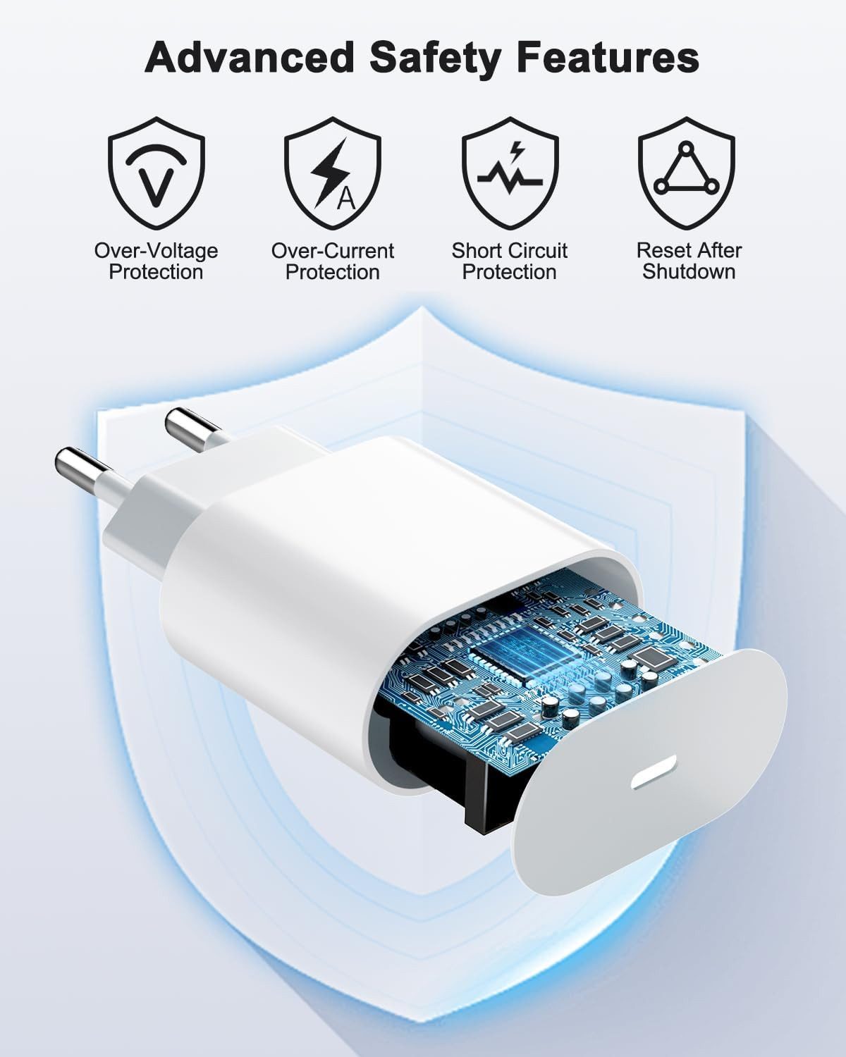 BRAIDOL Ladeset 20W Schnellladegerät USB-C Lightningkabel passt für iPhone USB-Ladegerät (2,22 mA, 1.8m, USB-Ladegerät, 1-tlg., 1x Adapter 20 Watt + 1x Ladekabel USB-C auf Lightning, passt für iPhone 14 Pro Max 14 Plus 13 12 11 XR SE iPad)