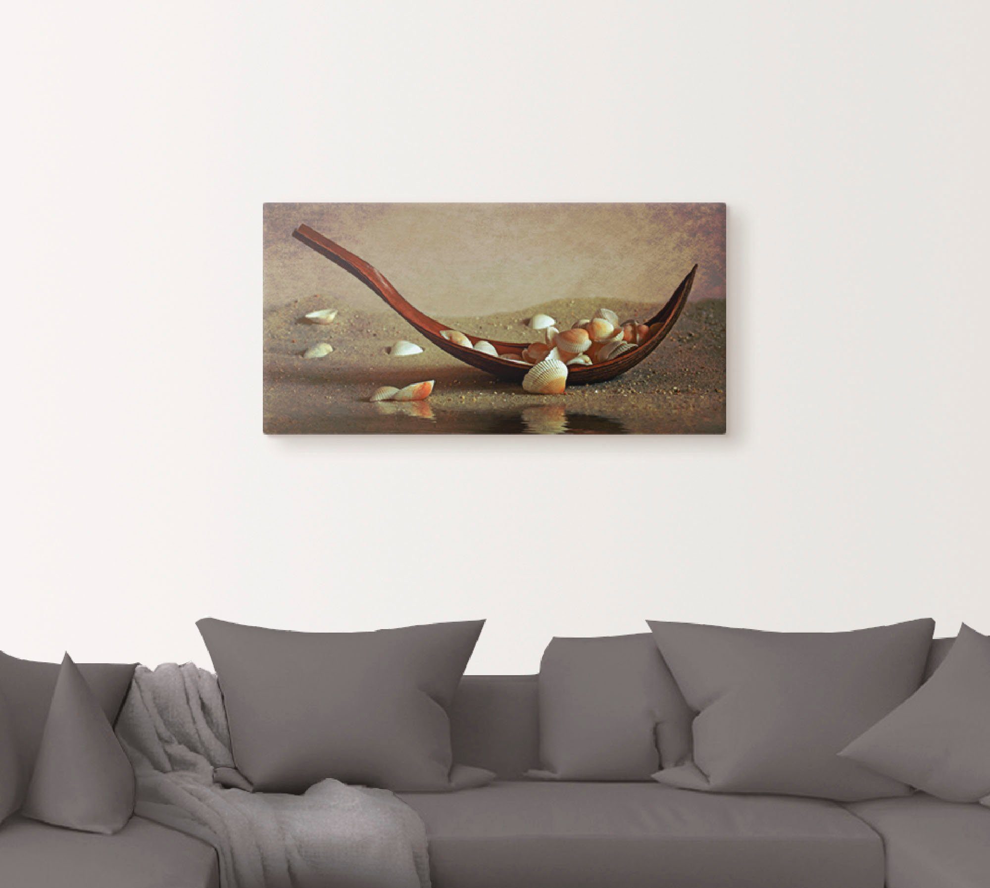 Größen Leinwandbild, (1 in Wandaufkleber als oder Artland Zen Poster Wandbild Muschelschiffchen, versch. St),