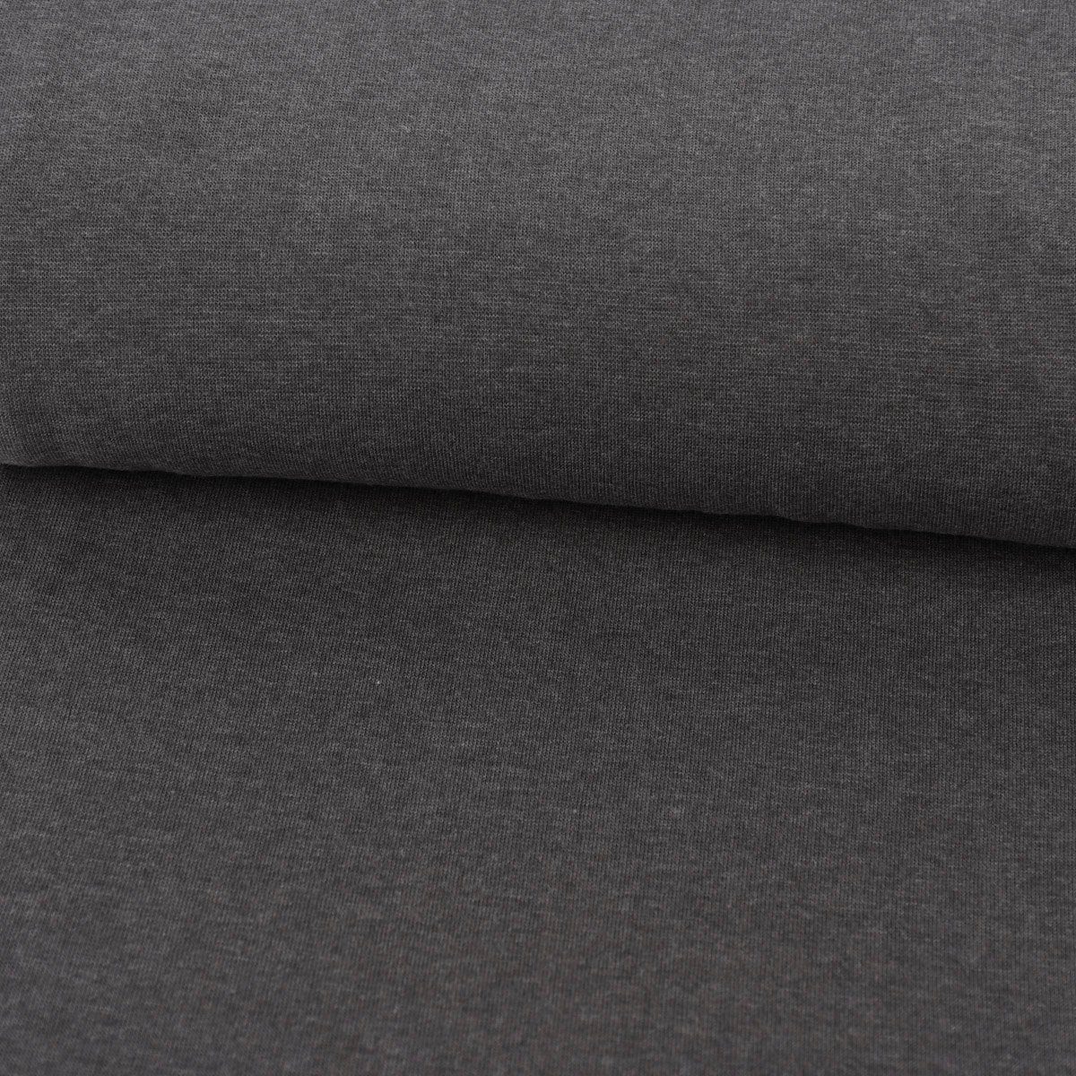 Stoff Strickschlauch Bündchenstoff Melange dunkelgrau 33cm Breite