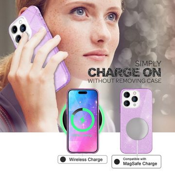 Nalia Smartphone-Hülle Apple iPhone 14 Pro, Glitzer Silikon Hülle / Verstärkte Innenseite / Glänzende Schutzhülle
