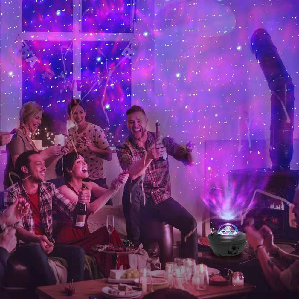 Sunicol LED-Sternenhimmel Galaxy Projektor mit Timer/Fernbedienung/Bluetooth Lautsprecher, Musik Starry Stern Nachtlicht, 21 Lichtmodi, für Schlafzimmer und Deko