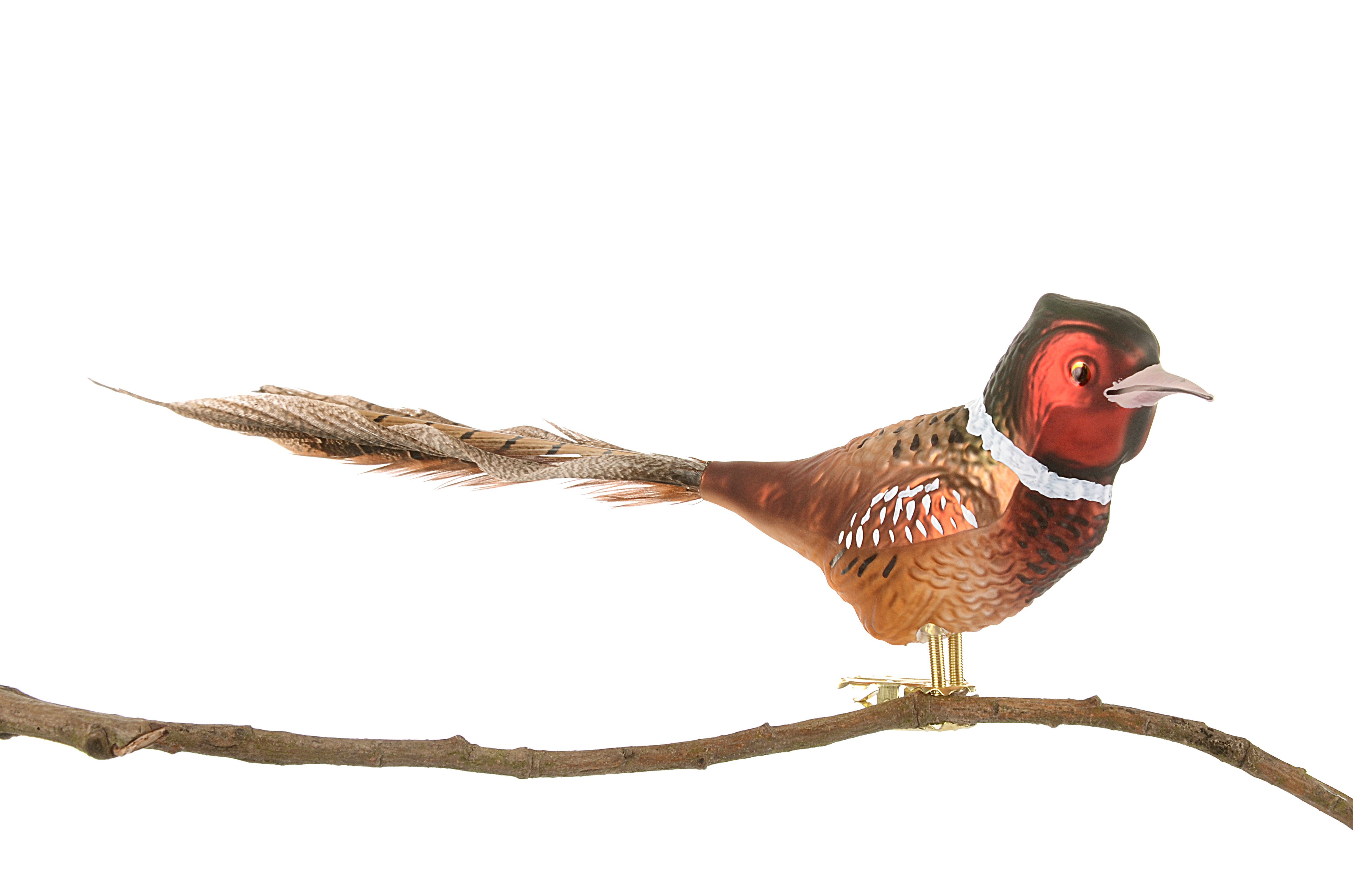 Birds of Glass Christbaumschmuck Naturfeder, eigener mit mundgeblasen, Herstellung aus Fasan handdekoriert, Glasvogel