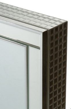 Casa Padrino Schmuckschrank Luxus Schmuckschrank Silber 40 x 9 x H. 80 cm - Spiegelschrank mit verspiegelter Schiebetür