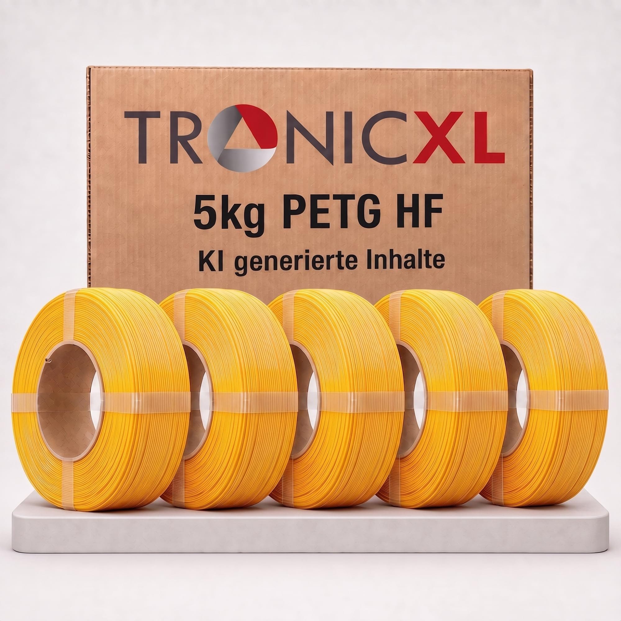 TronicXL Filament 5kg Refill Filament PETG-HF GELB passend für Bambu Lab 3D Drucker