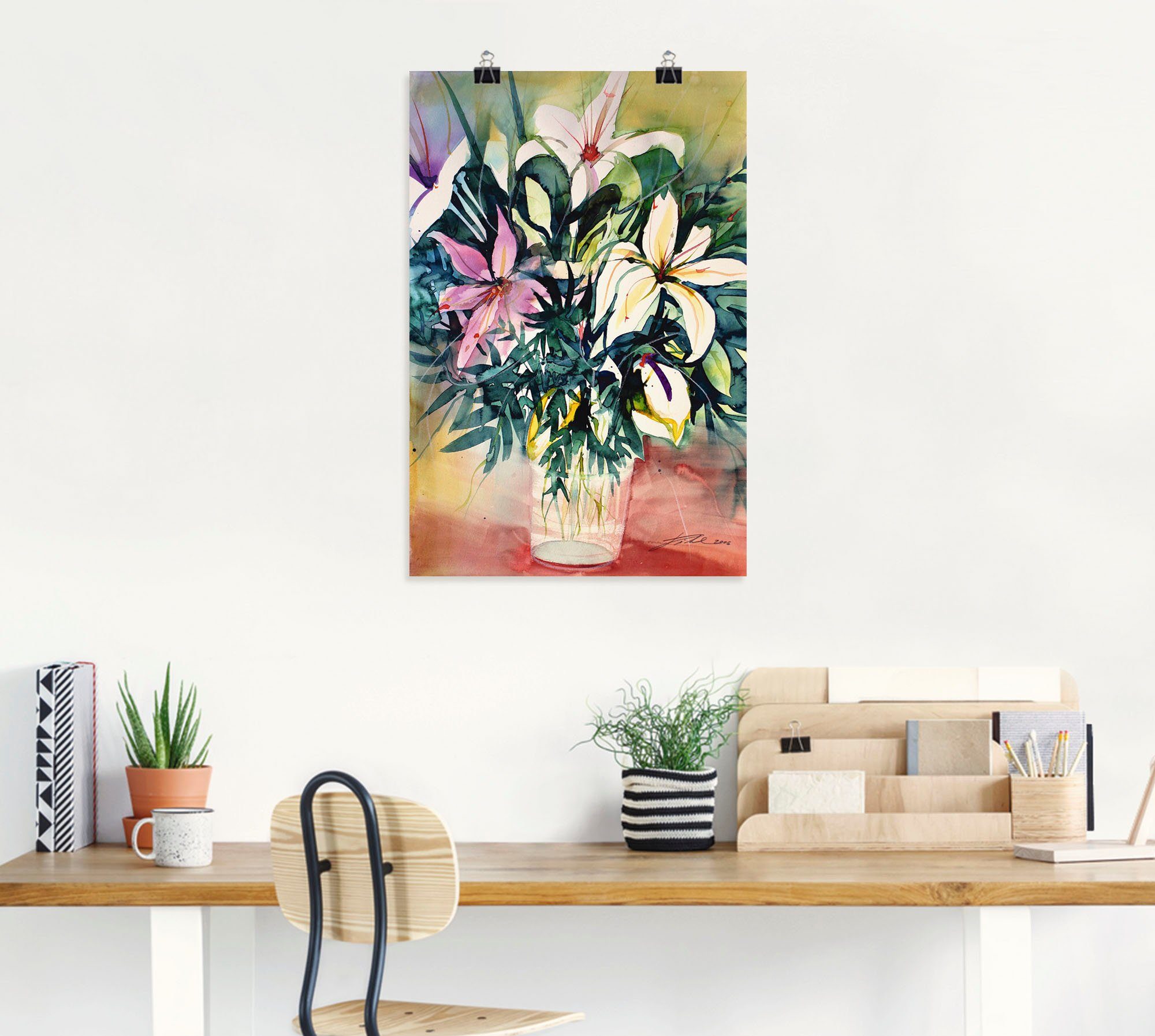 Artland Blumen (1 St), Vase, gedruckt Wandbild Lilien in