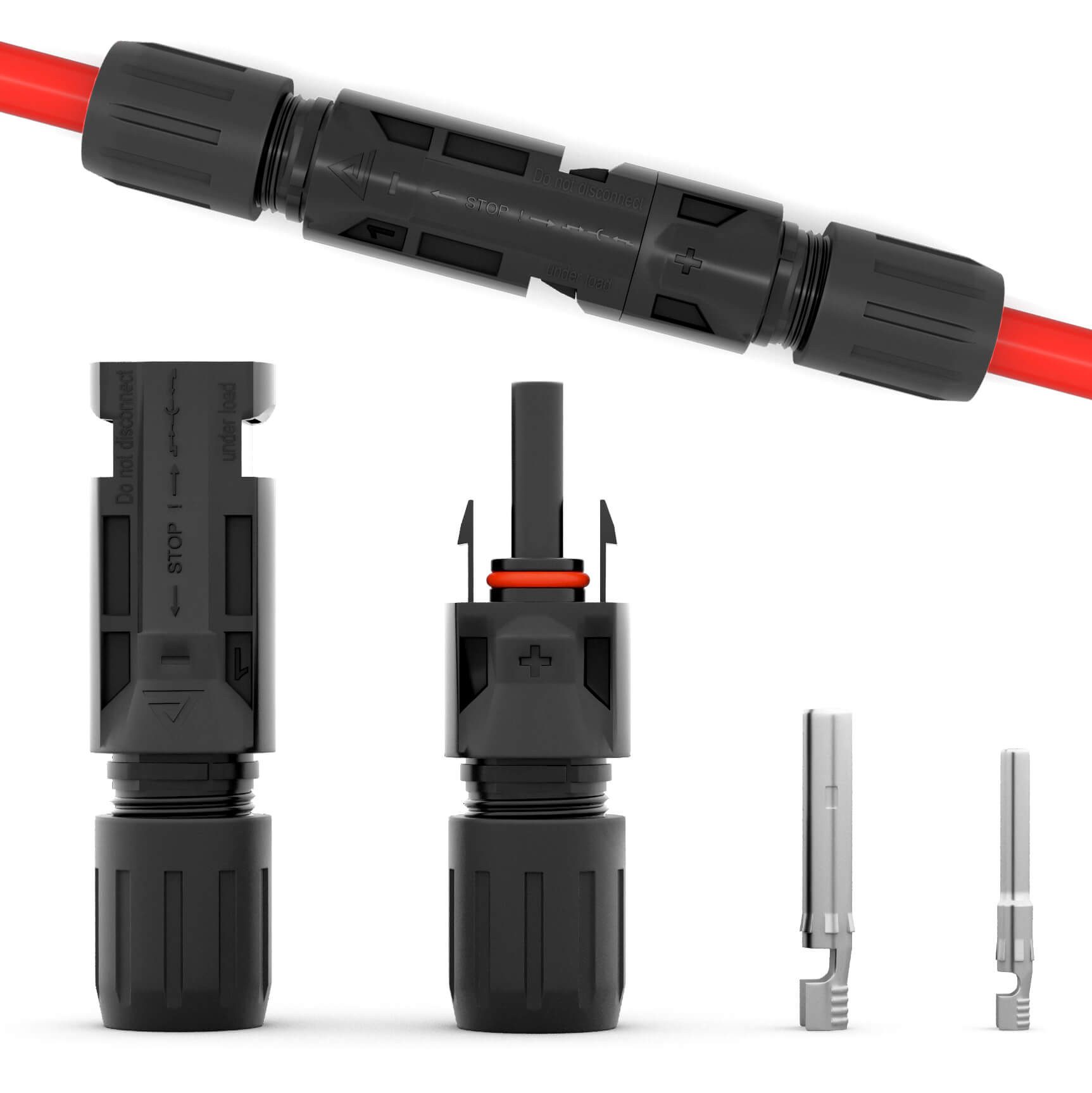 HB-DIGITAL Solarstecker für PV Anlagen MC4 kompatibel 1000V IP67 Solarkabel, Solarstecker, Kontaktmaterial: Kupfer, verzinnt