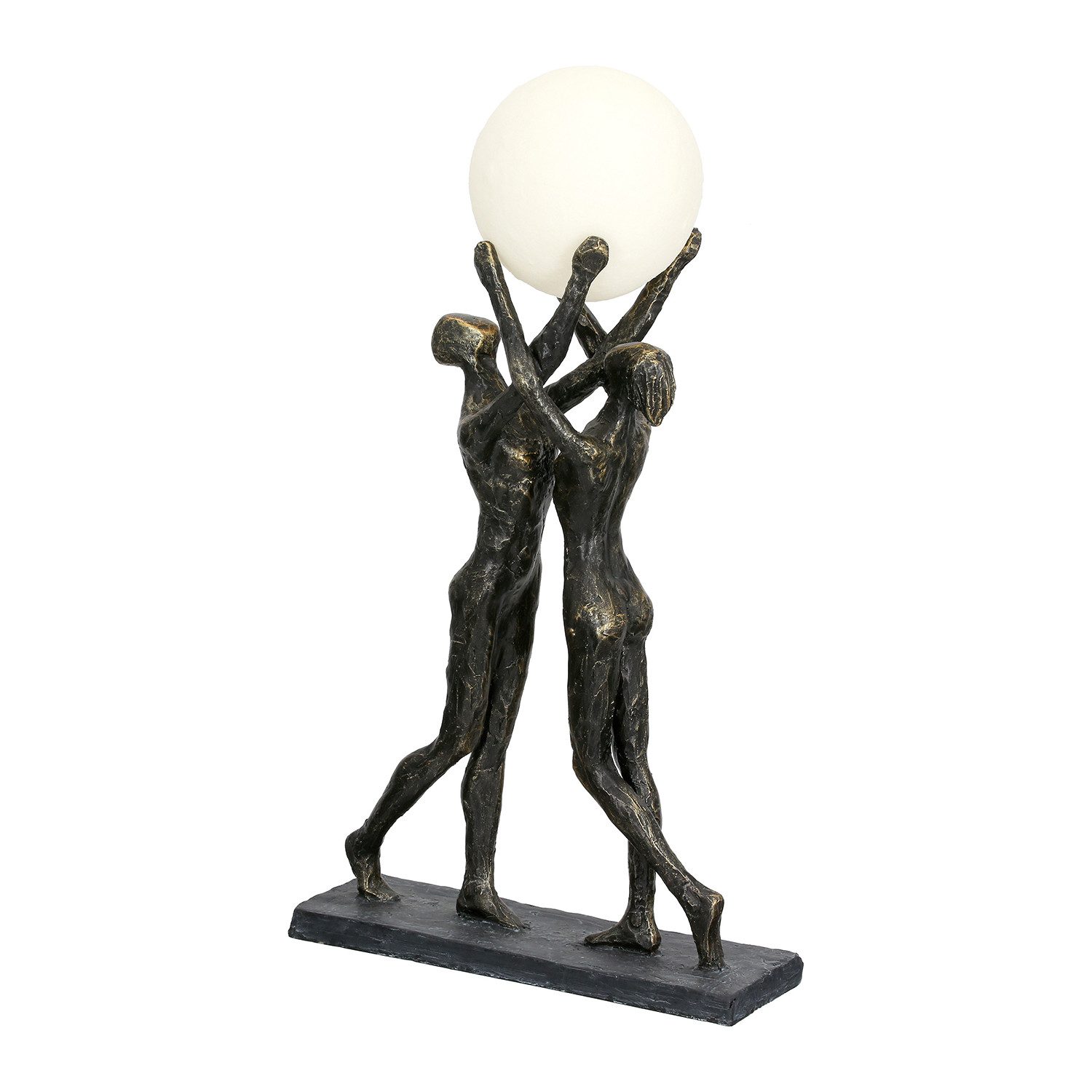 GILDE Tischleuchte HOLD THE LIGHT Tischleuchte (LED) - bronze - Kunstharz - Höhe 47cm, Tischlampe - Schreibtischlampe - Nachttischlampe