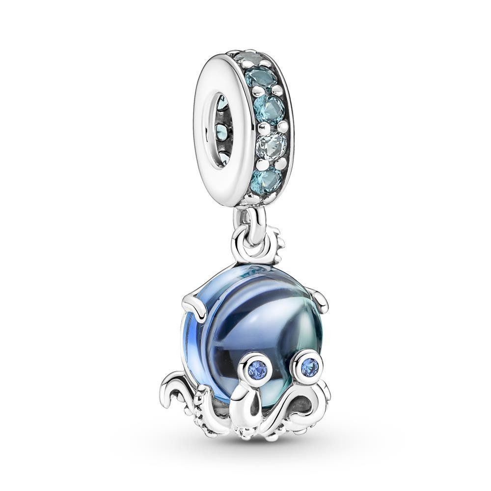 Pandora Charm-Einhänger Oktopus Charm-Anhänger von PANDORA aus 925er Silber, Murano-Glas