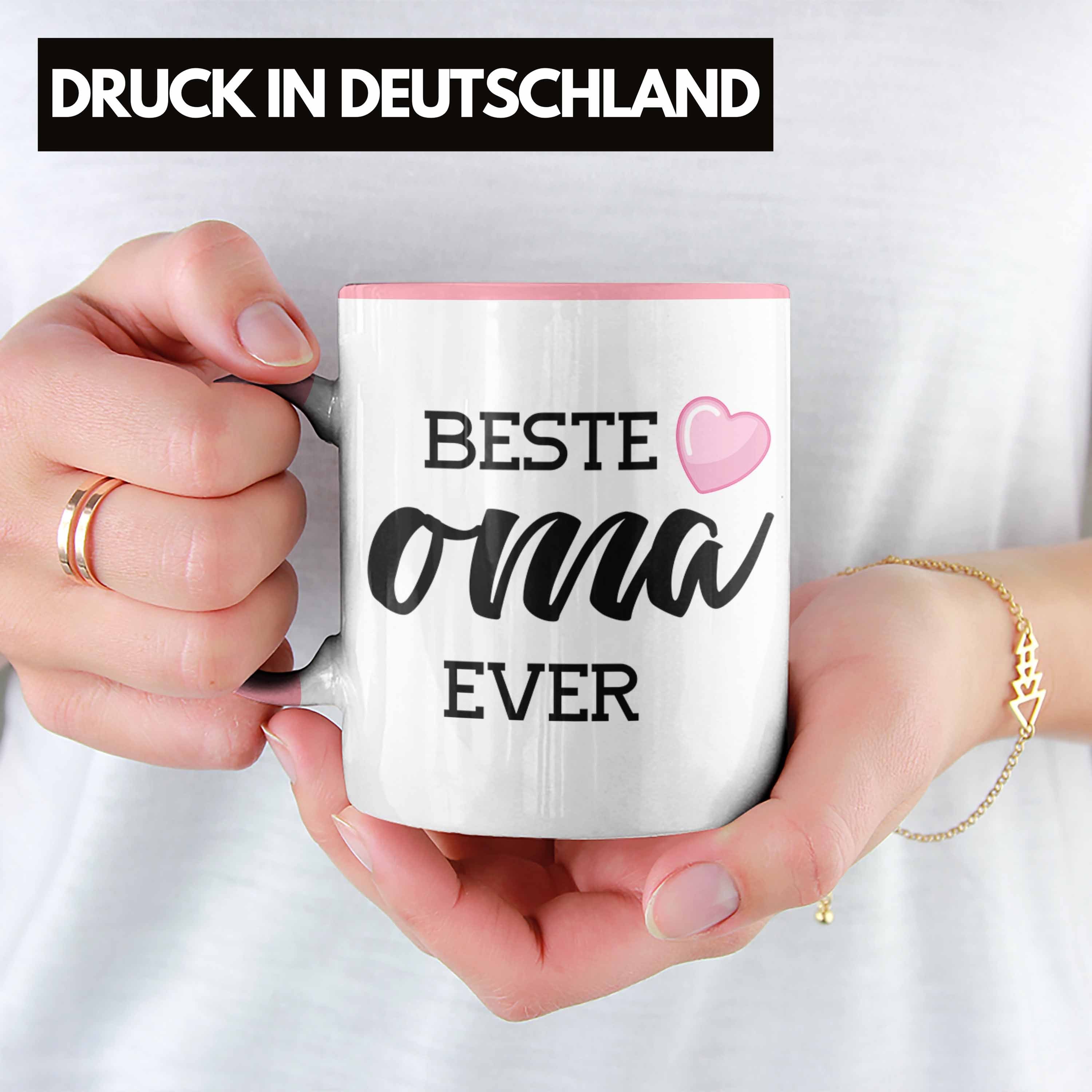 Trendation Tasse von - Tasse Weihnachten Geburtstag Trendation Der Lustig Oma Welt Enkel Spruch Kaffeetasse Funny Beste Geschenk Rosa