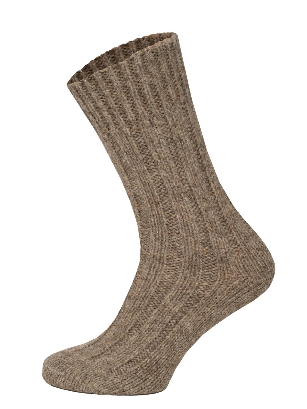 HomeOfSocks Socken Wollsocken aus 100% Wolle (Schurwolle) 2er Pack Dicke und warme Wollsocken mit 100% Wollanteil Taupe