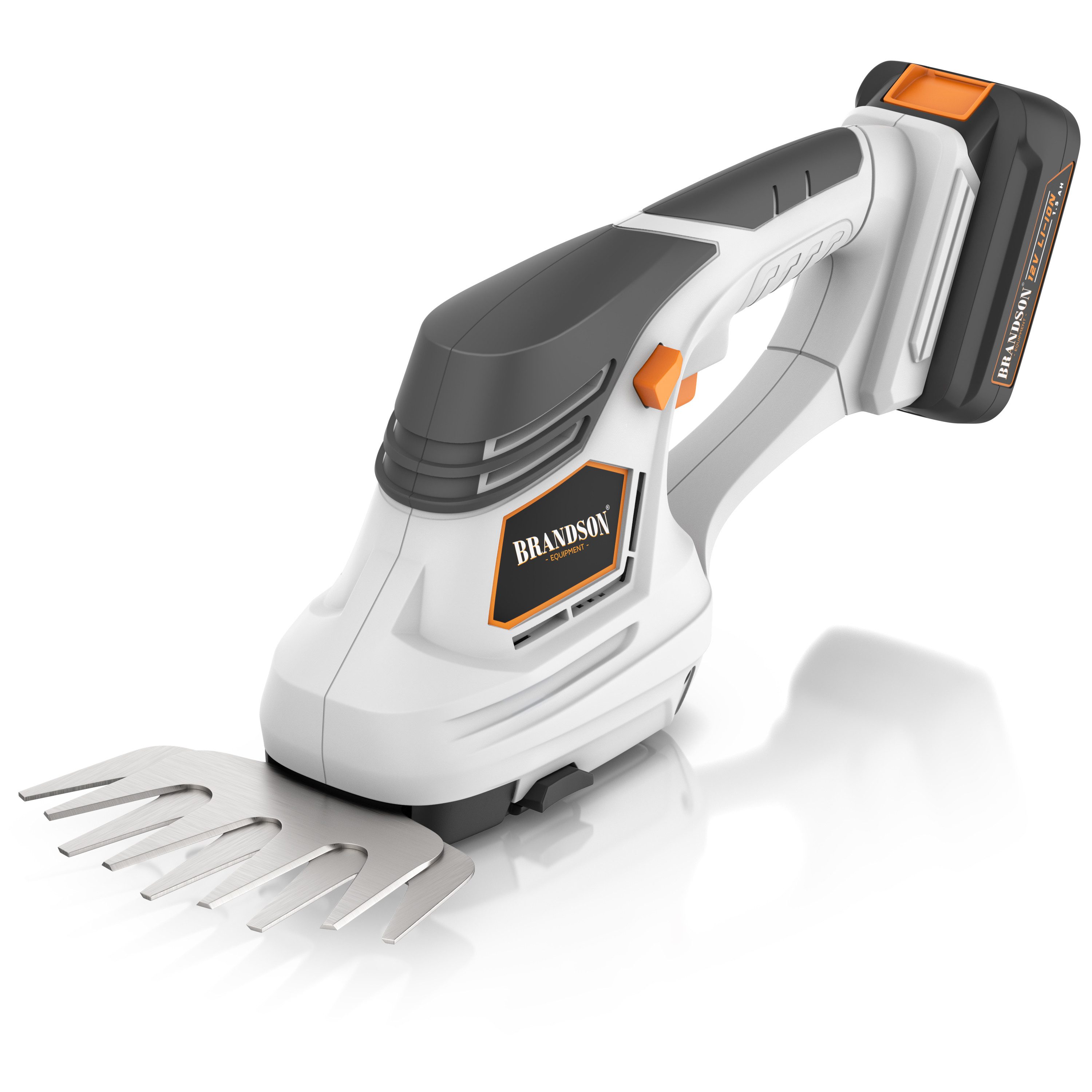 Brandson Akku-Grasschere 2in1 mit Grasmesser und Strauchmesser, inkl. Akku und Ladegerät, bis 1,3 m Arbeitshöhe, (1 St), Garten Strauchschere, Elektrogartenschere für Rasen, Sträucher