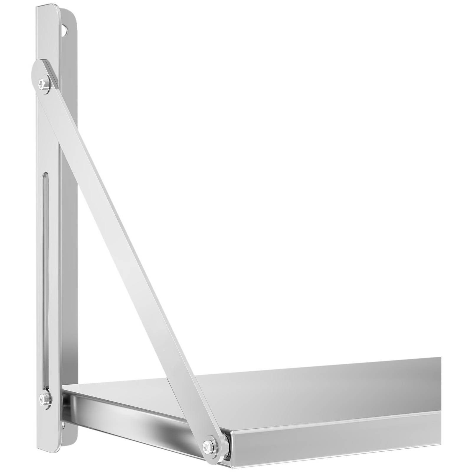 Royal Catering Hängeregal Wandbord klappbar 40 kg Wandregal 60 x 30 cm Edelstahl Küchenregal, verschiedene Größen