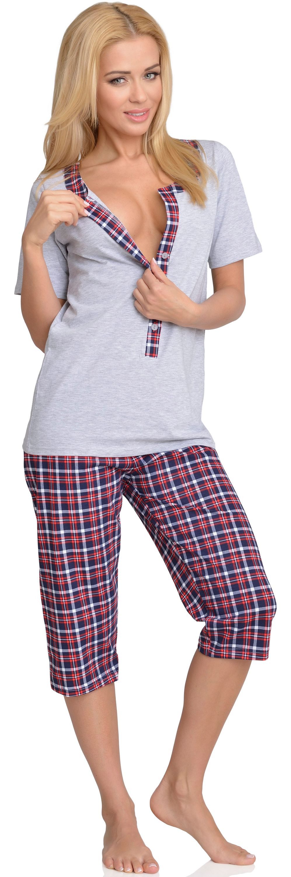 Be Mammy Umstandspyjama Damen Schlafanzug Stillpyjama H2L2N2 – Bild 4 von 4