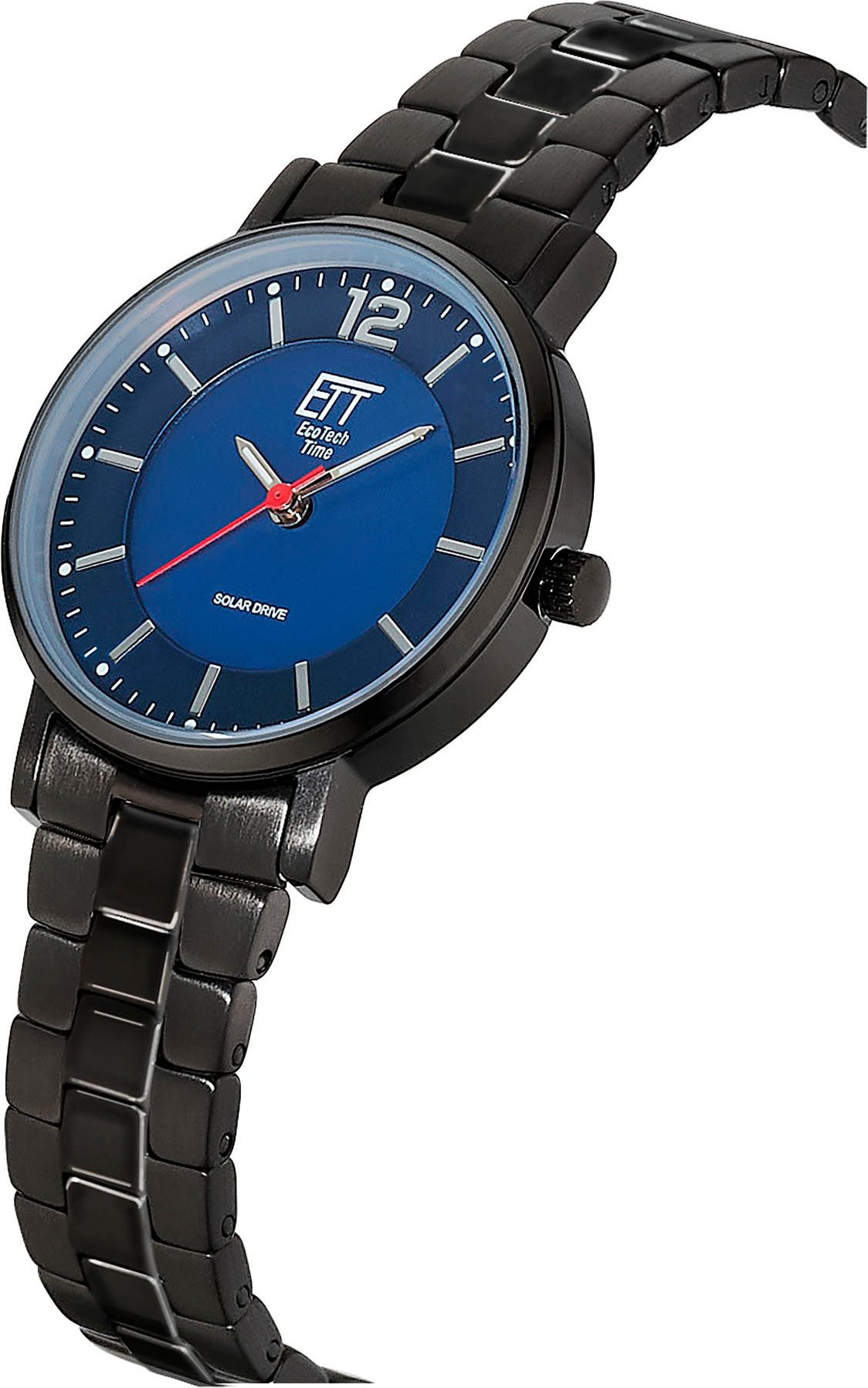 ETT Solaruhr ELS-12167-31M, Armbanduhr, Damenuhr, Partneruhr, Edelstahlarmband