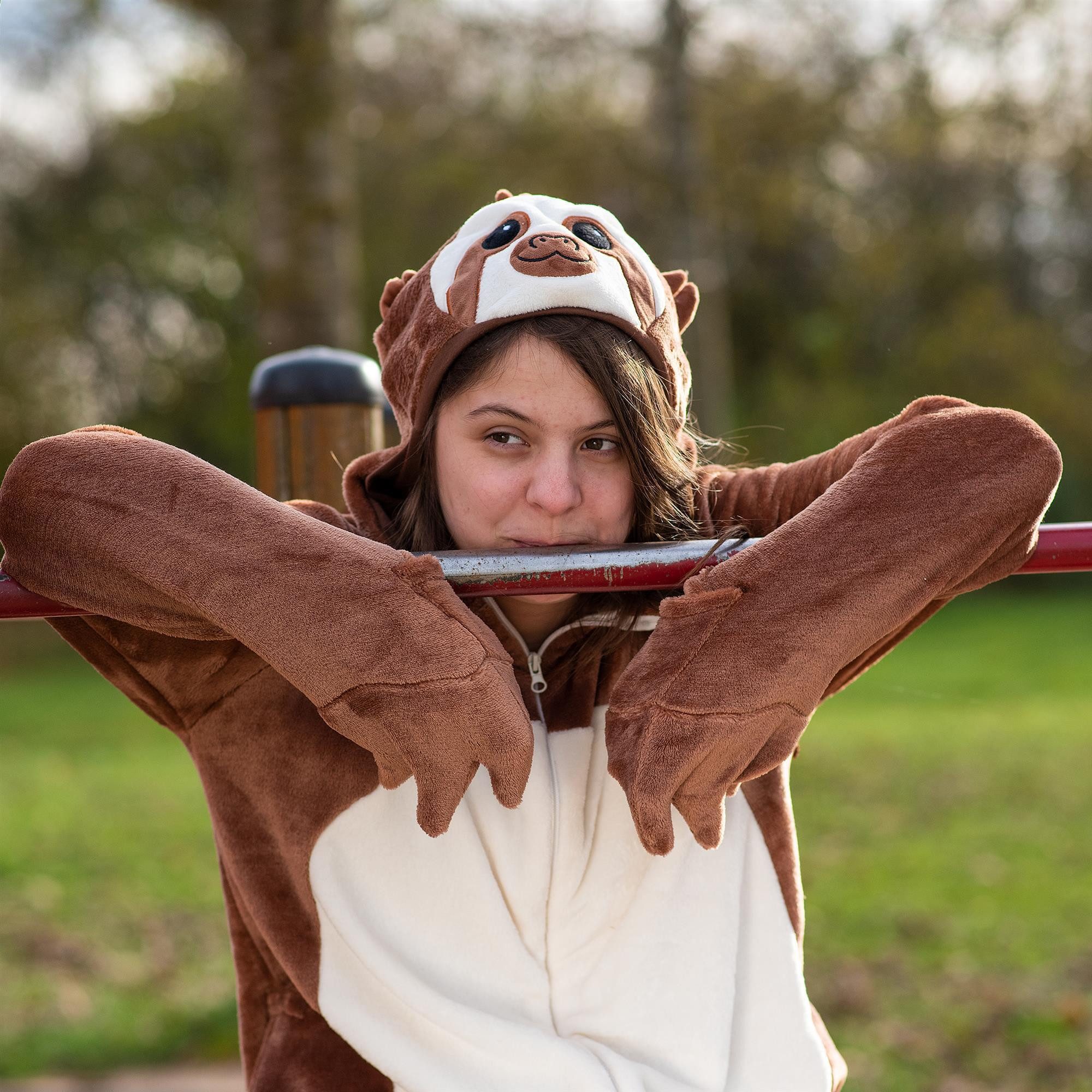 Corimori Partyanzug Erwachsenen Onesie, Jumpsuit, Jumpsuit, Pyjama, Fasching, Kigurumi, Tierkostüme, Faultier "Henry"