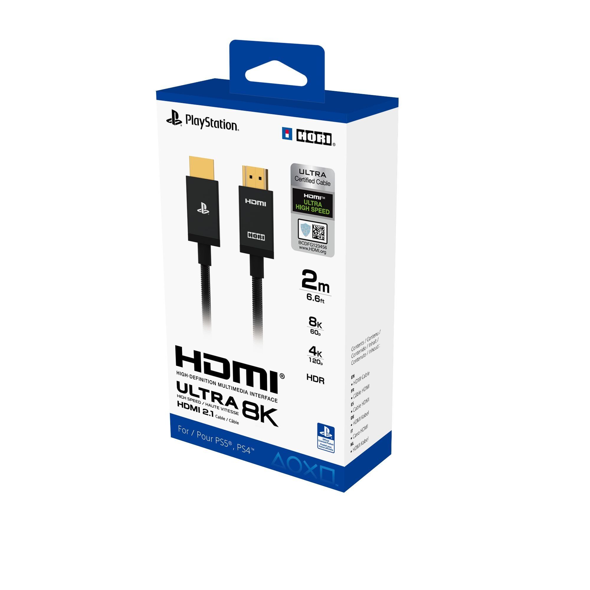 Hori Ultra High Speed 8K HDMI 2.1 Kabel (2 Meter) HDMI-Kabel, HDMI, HDMI (200 cm), Offiziell lizenziert von Sony