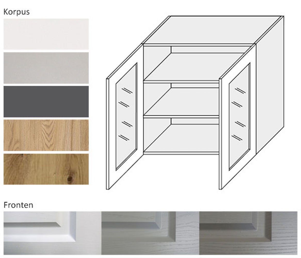 Feldmann-Wohnen Glashängeschrank Elbing (Elbing, 1-St) 80cm günstig online kaufen