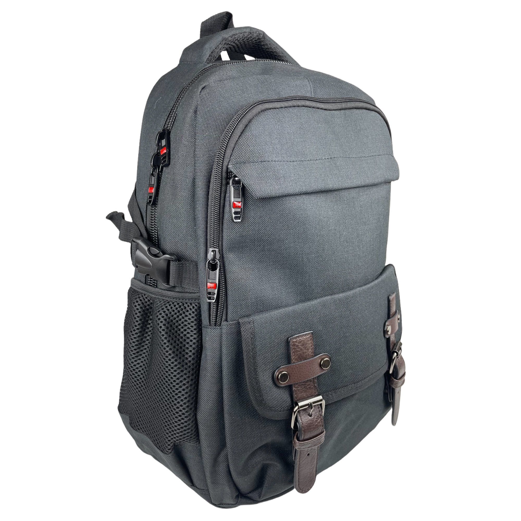 Taschen4life Schulrucksack Rucksack aus Stoff - Cityrucksack D9022, strapazierfähig und gut gepolstert, ideal für Schule, Arbeit, Sport