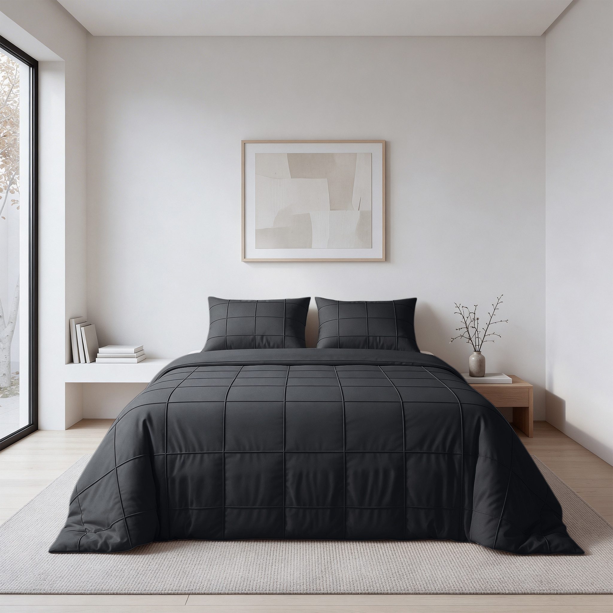 Sitheim-Europe Bettwäsche SLEEPTIME FRESH CHECK PINTUCK Bettbezug & Kissenbezüge, Mikrofaser, 3 teilig