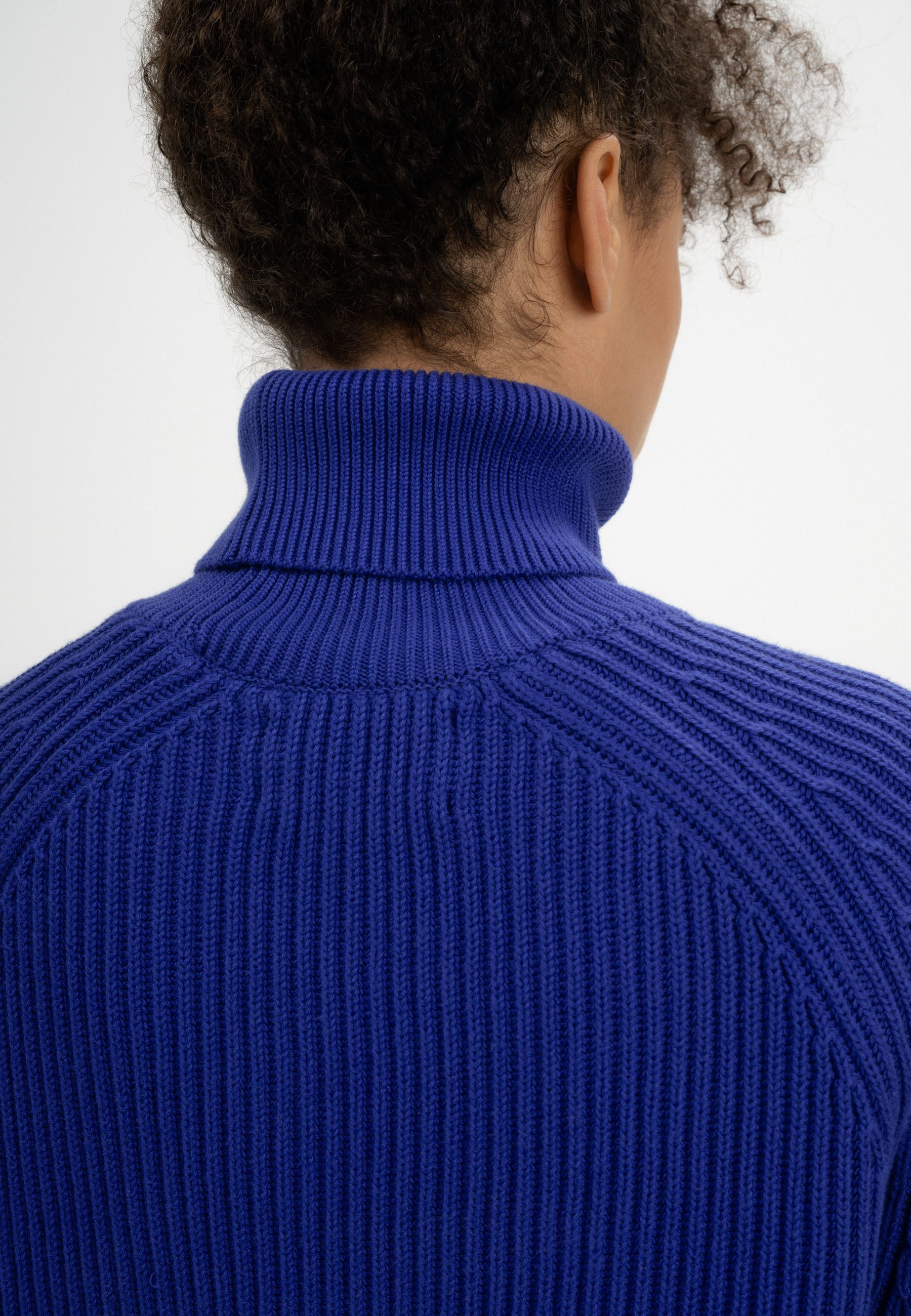 MELA Strickpullover Rippstrick Rollkragenpullover Style CHIRHA Raglanärmel