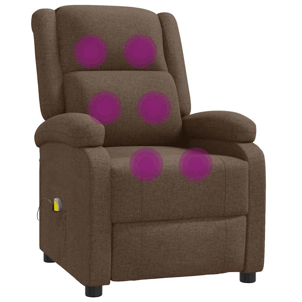 vidaXL Massagesessel Massagesessel Braun Stoff (1-St) günstig online kaufen