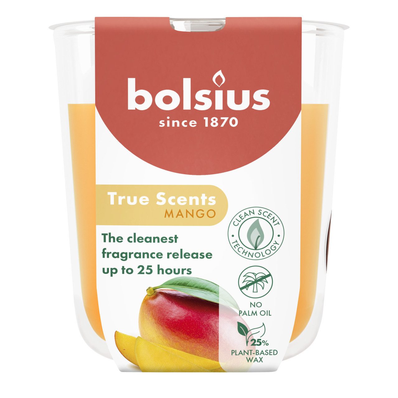Bolsius Duftkerze Bolsius Duftkerze True Scents Mango 8 cm im Glas