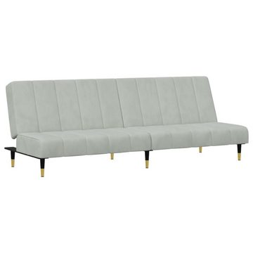 vidaXL Sofa 2-tlg. Sofagarnitur Hellgrau Samt