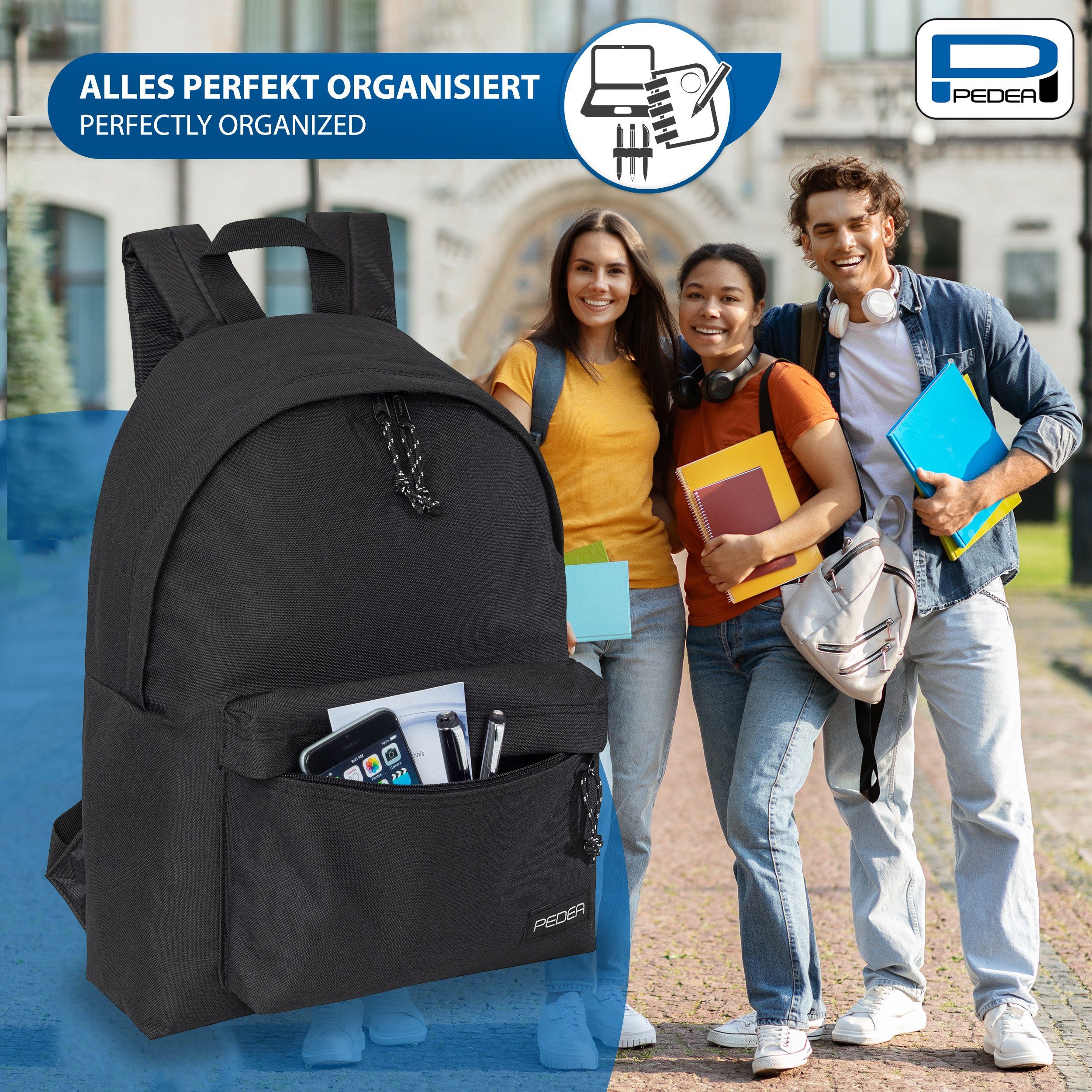 PEDEA Freizeitrucksack STYLE Daypack für Damen & Herren (13,3 Zoll (33,8 cm), gepolstert, wasserabweisend – Bild 2 von 5