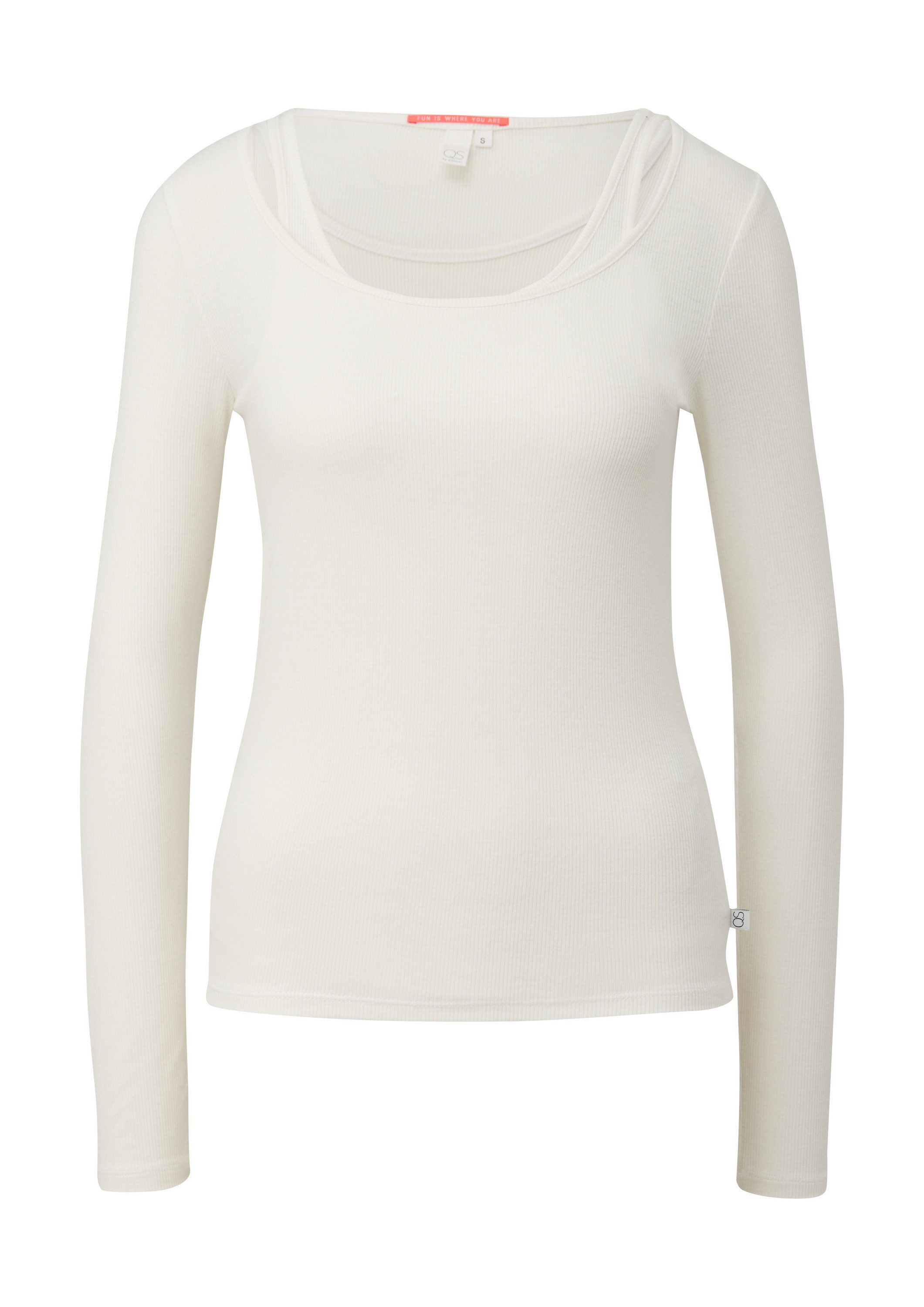 QS Langarmshirt T-Shirt Doppellagiges Langarmshirt günstig online kaufen